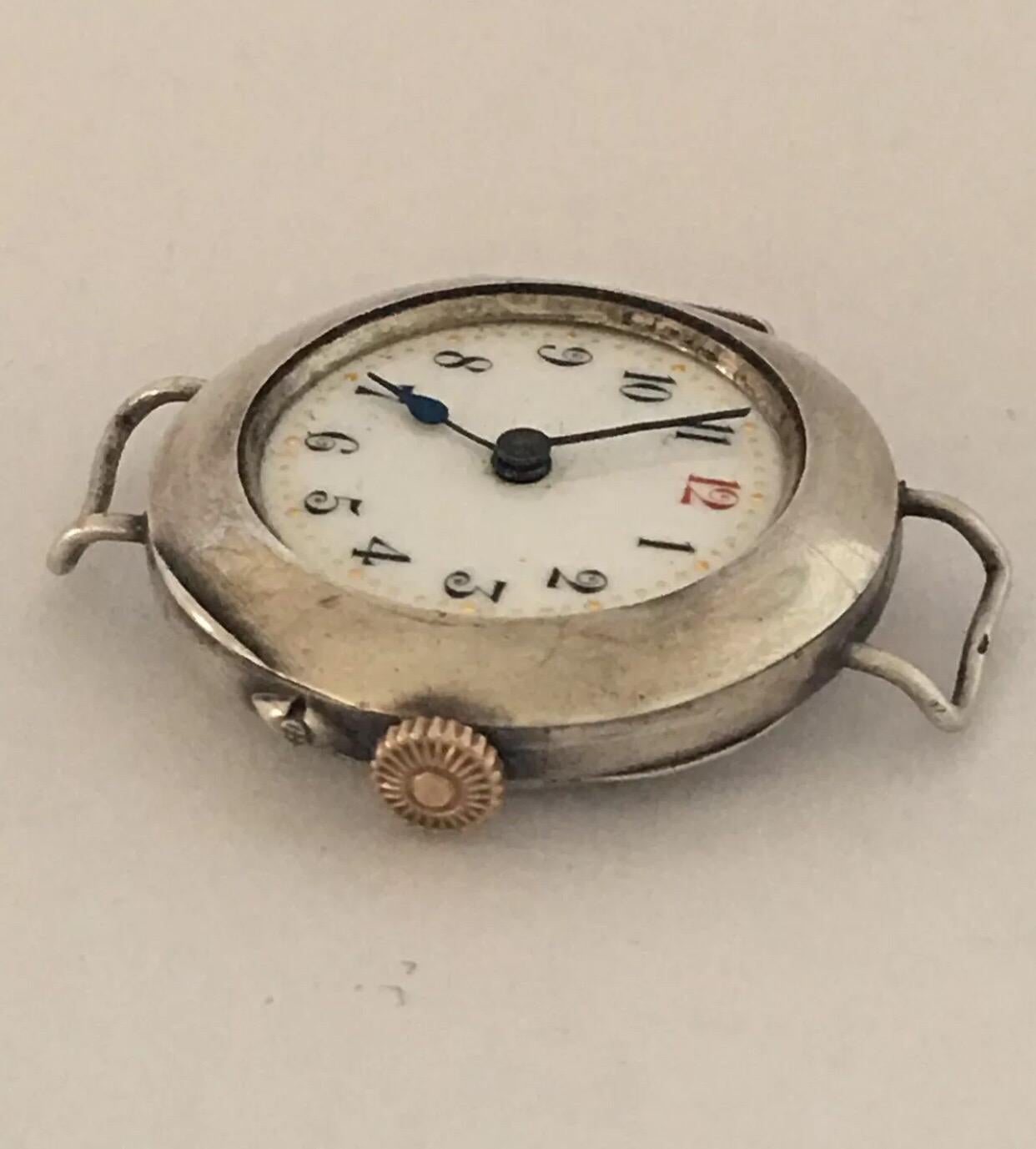 Antique Silver Swiss Trench Watch ‘No Strap’ 6
