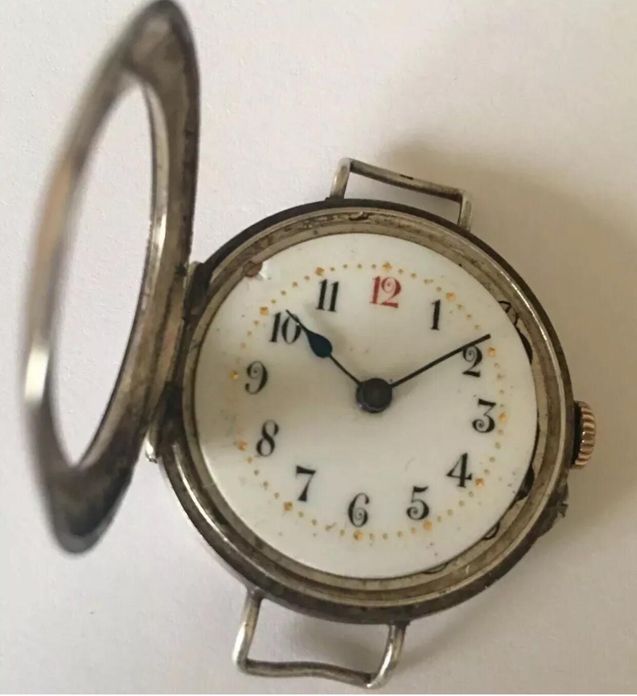 Antique Silver Swiss Trench Watch ‘No Strap’ 7
