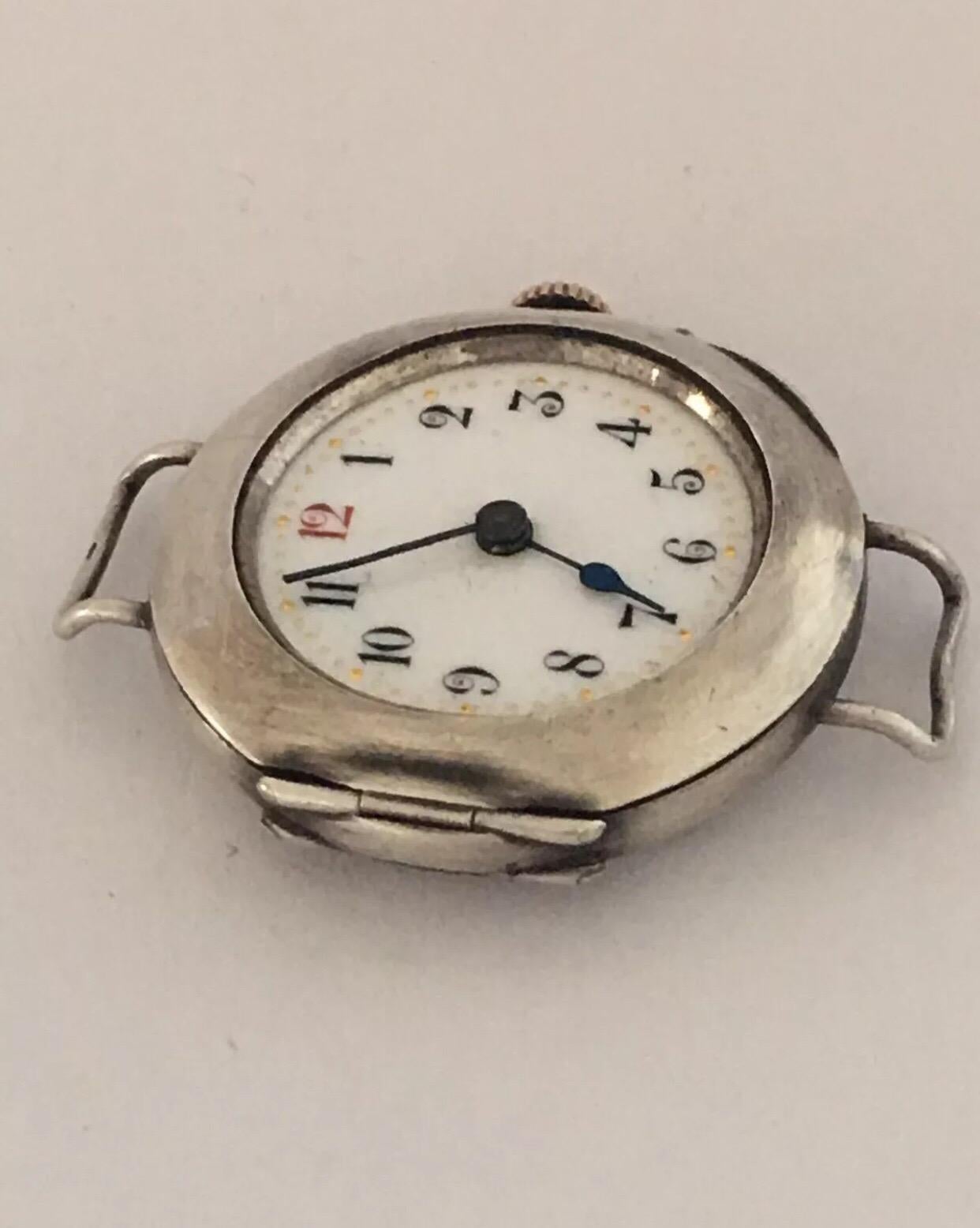 Antique Silver Swiss Trench Watch ‘No Strap’ 8