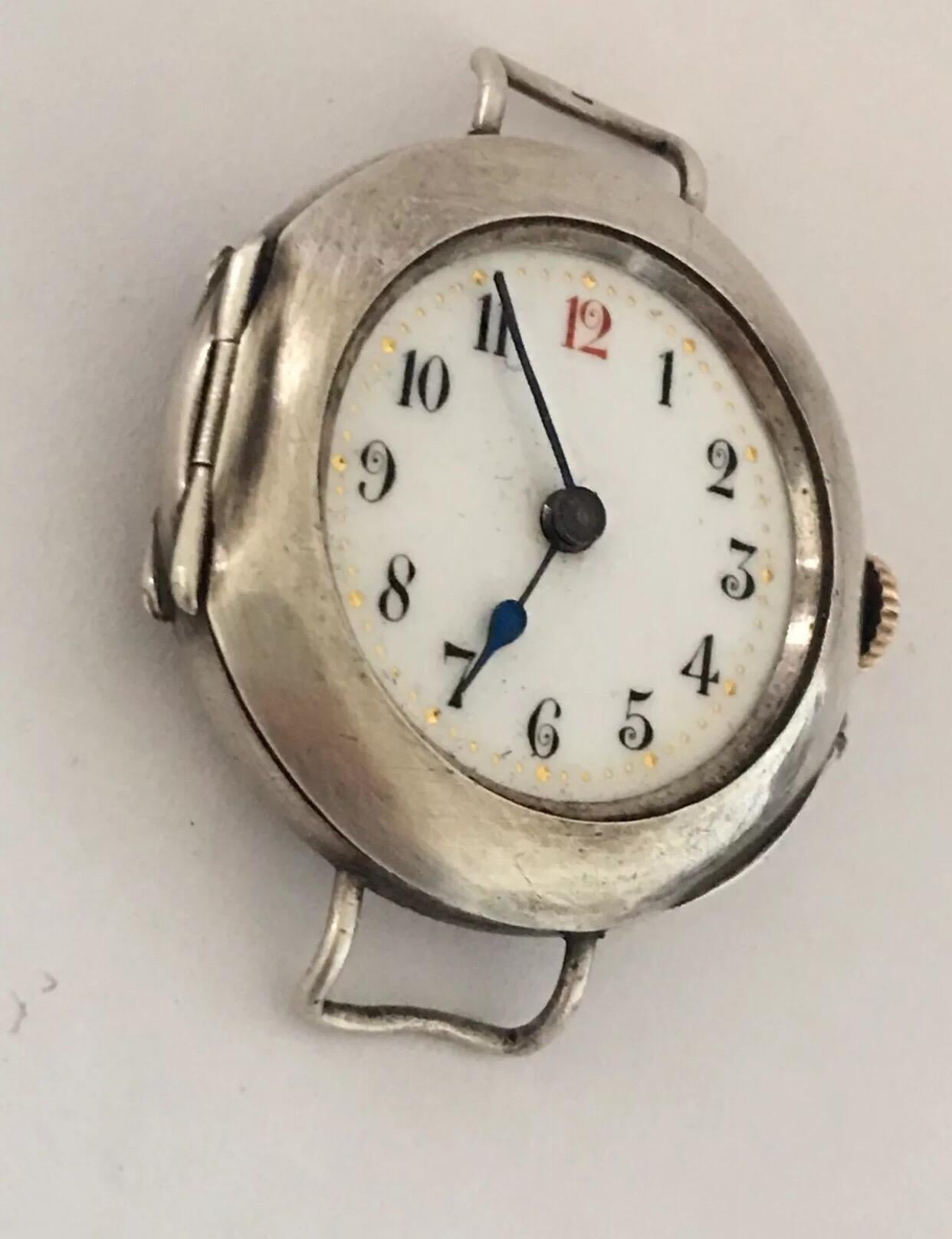 Antique Silver Swiss Trench Watch ‘No Strap’ 3
