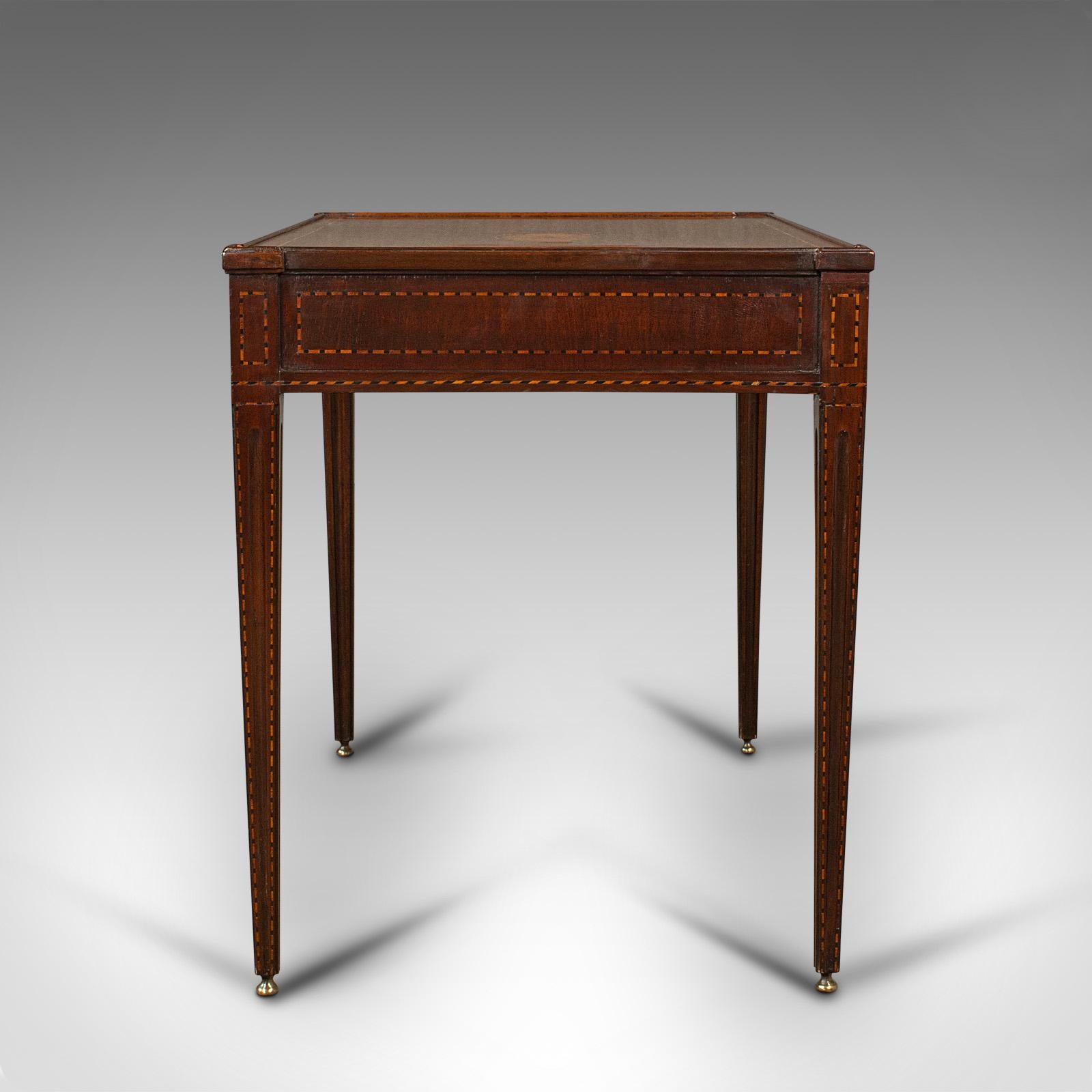 British Antique Silver Table, English, Inlaid, Display, Writing Desk, Georgian, C.1780 For Sale