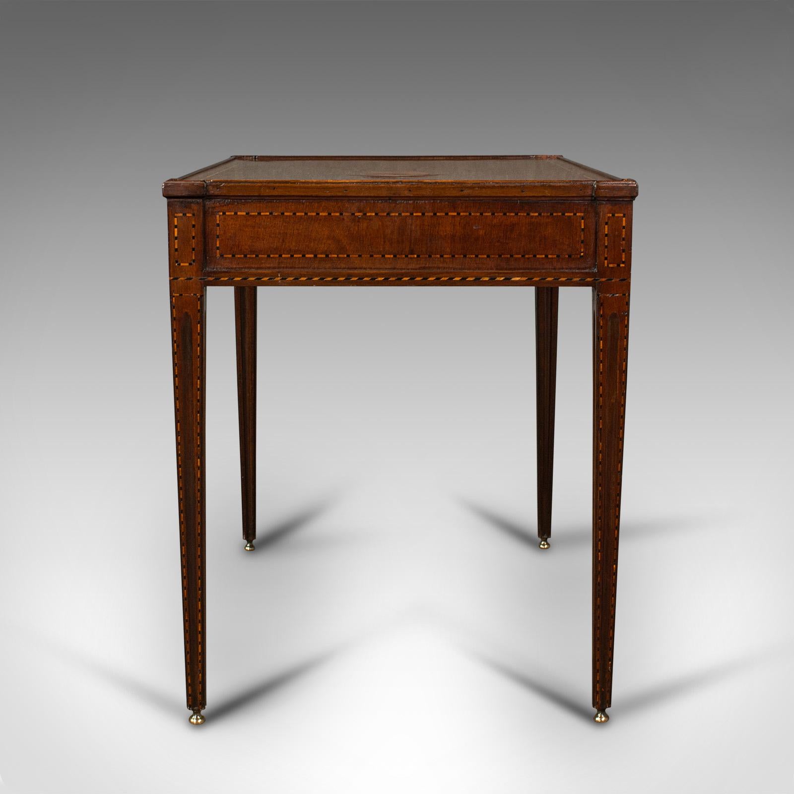 British Antique Silver Table, English, Inlaid, Display, Writing Desk, Georgian, C.1780