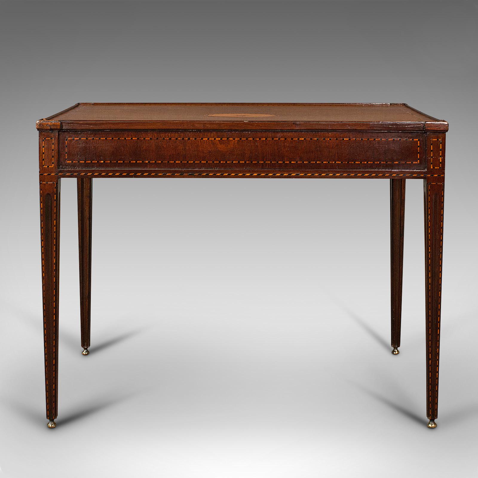 18th Century Antique Silver Table, English, Inlaid, Display, Writing Desk, Georgian, C.1780 For Sale