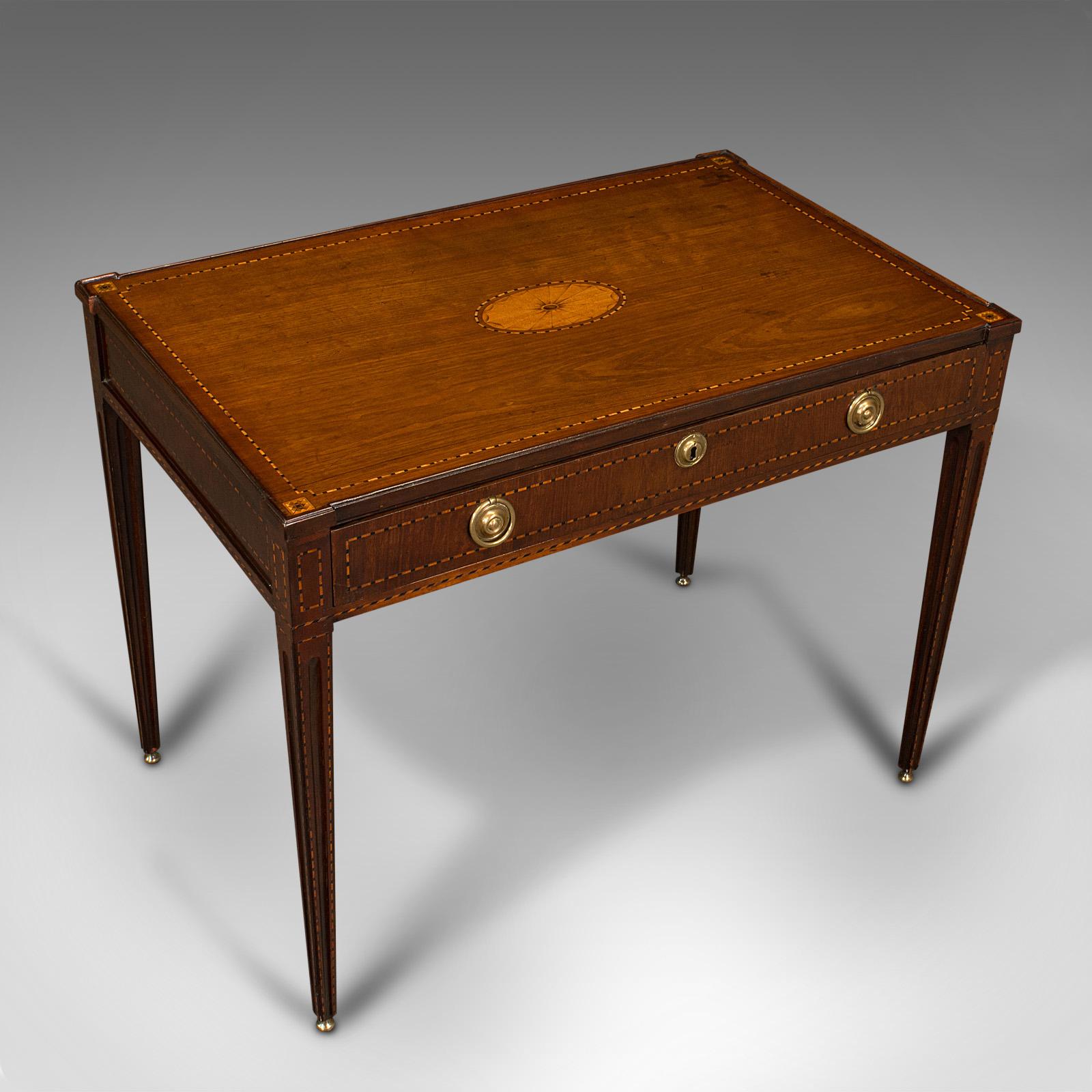 18th Century Antique Silver Table, English, Inlaid, Display, Writing Desk, Georgian, C.1780