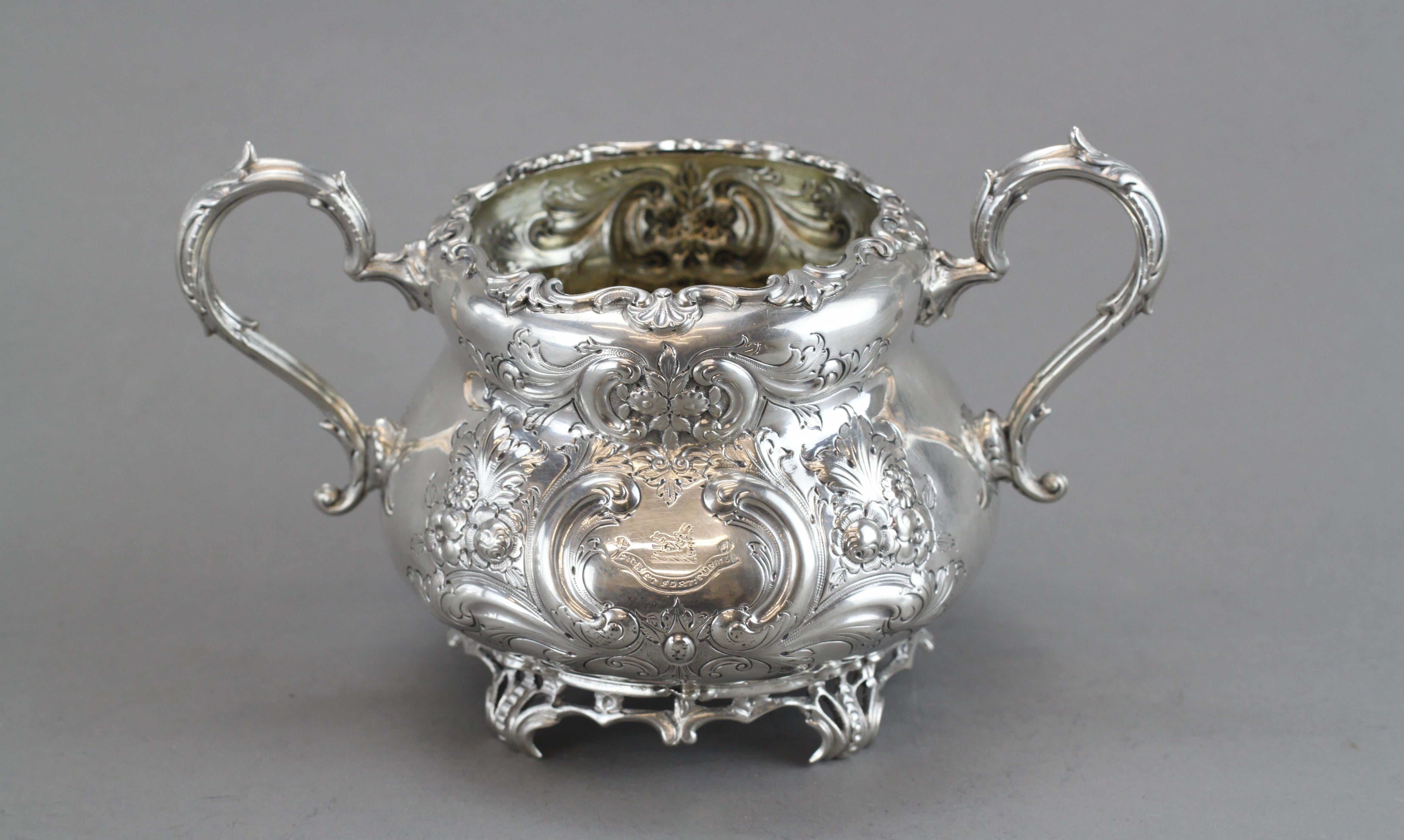 Antique Silver Tea Service Set, by Charles Lambe, Made in Dublin 1900 3