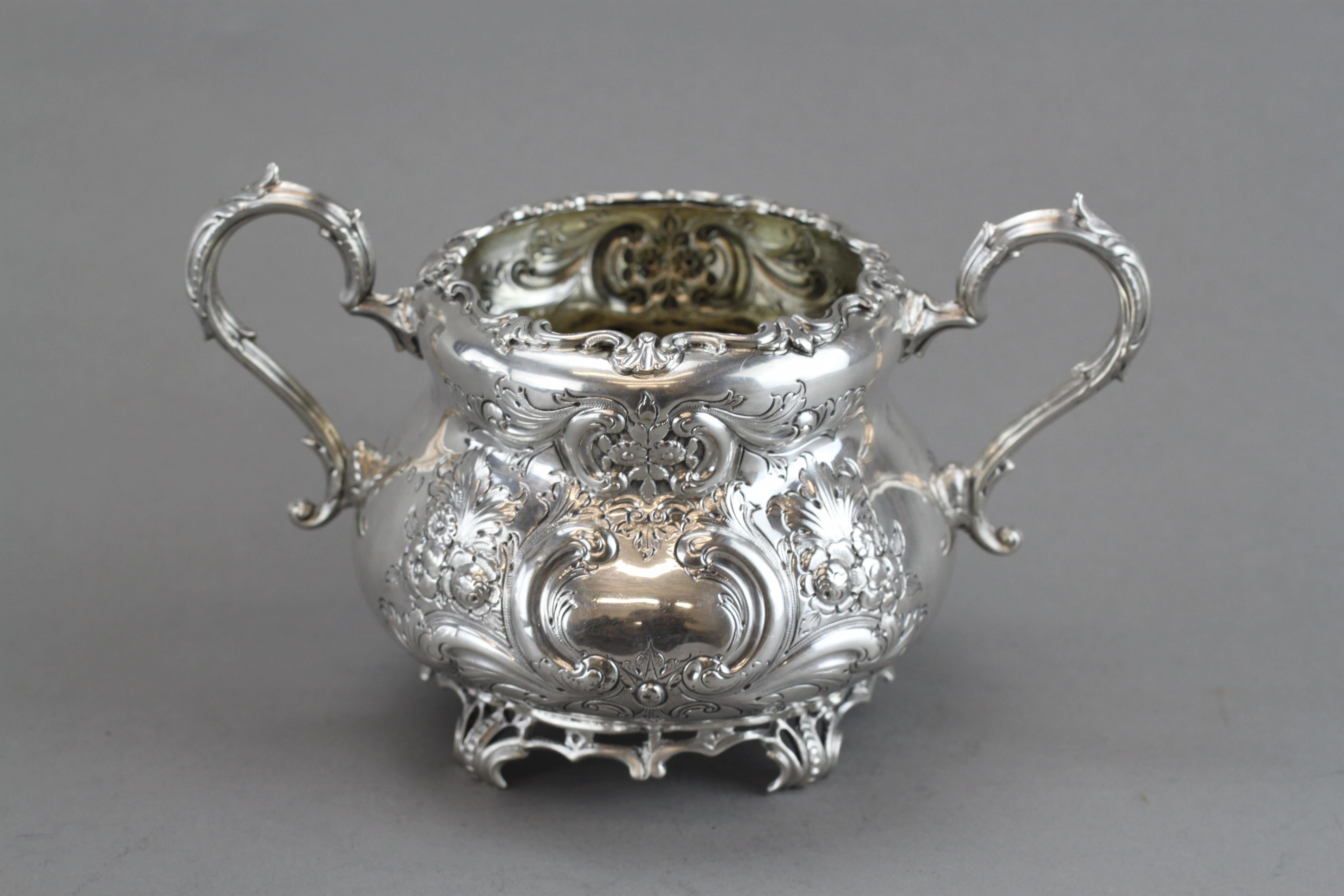Antique Silver Tea Service Set, by Charles Lambe, Made in Dublin 1900 5