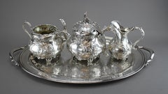Antique Silver Tea Service Set, by Charles Lambe, Made in Dublin 1900