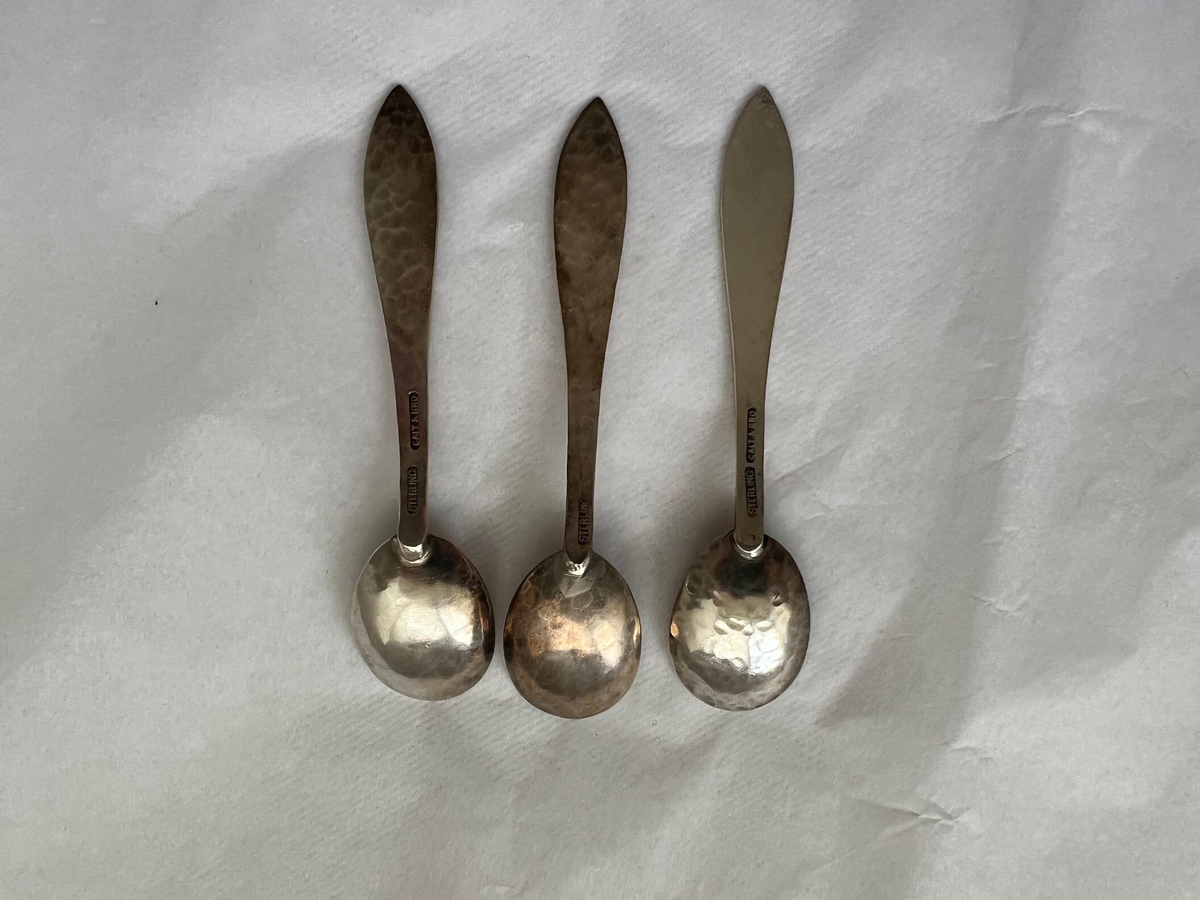 Antique Silver Tea Spoon Set Galt Vintage Estate Classic Decoration Kitchenware For Sale 7