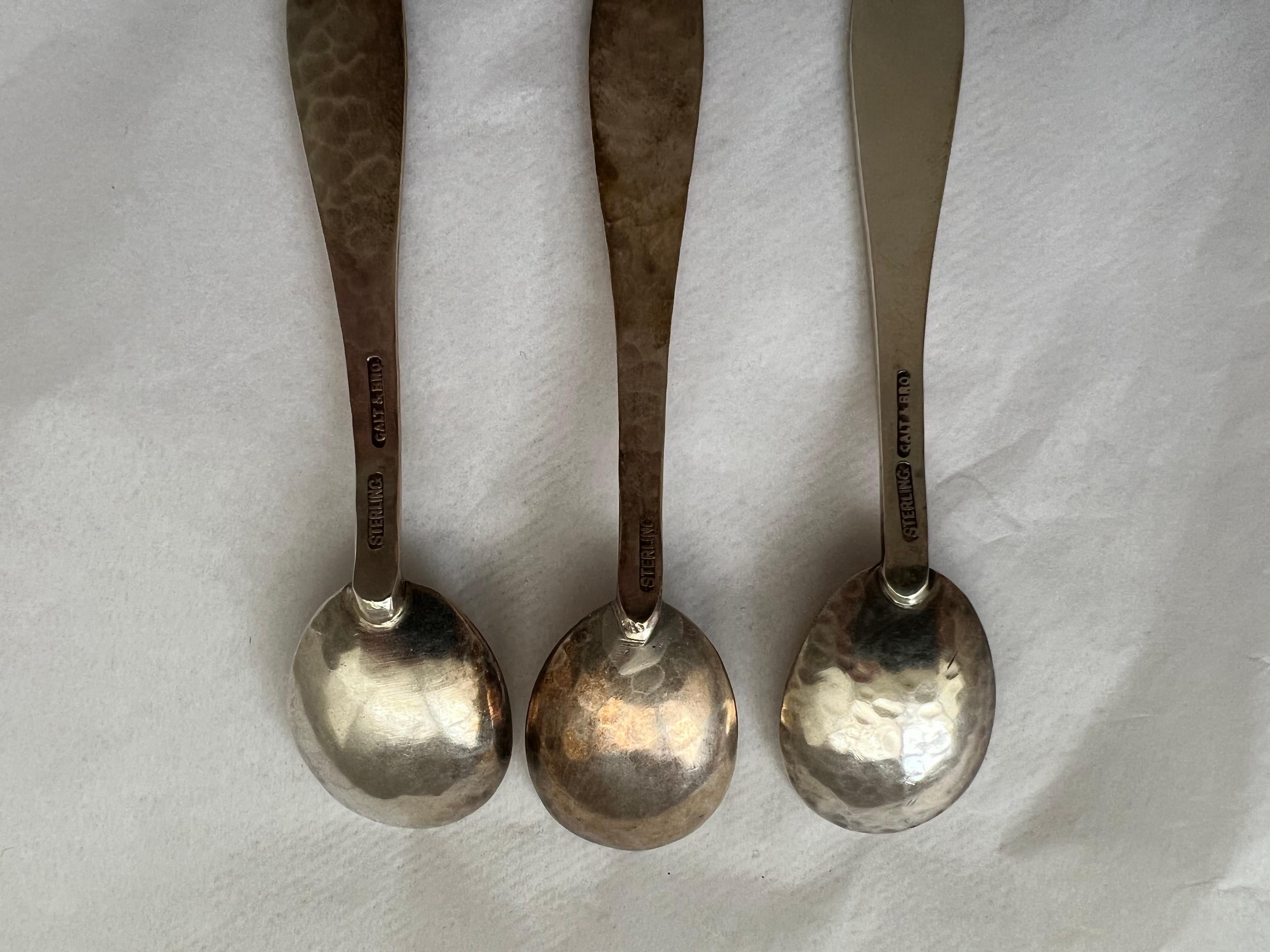 Antique Silver Tea Spoon Set Galt Vintage Estate Classic Decoration Kitchenware For Sale 8