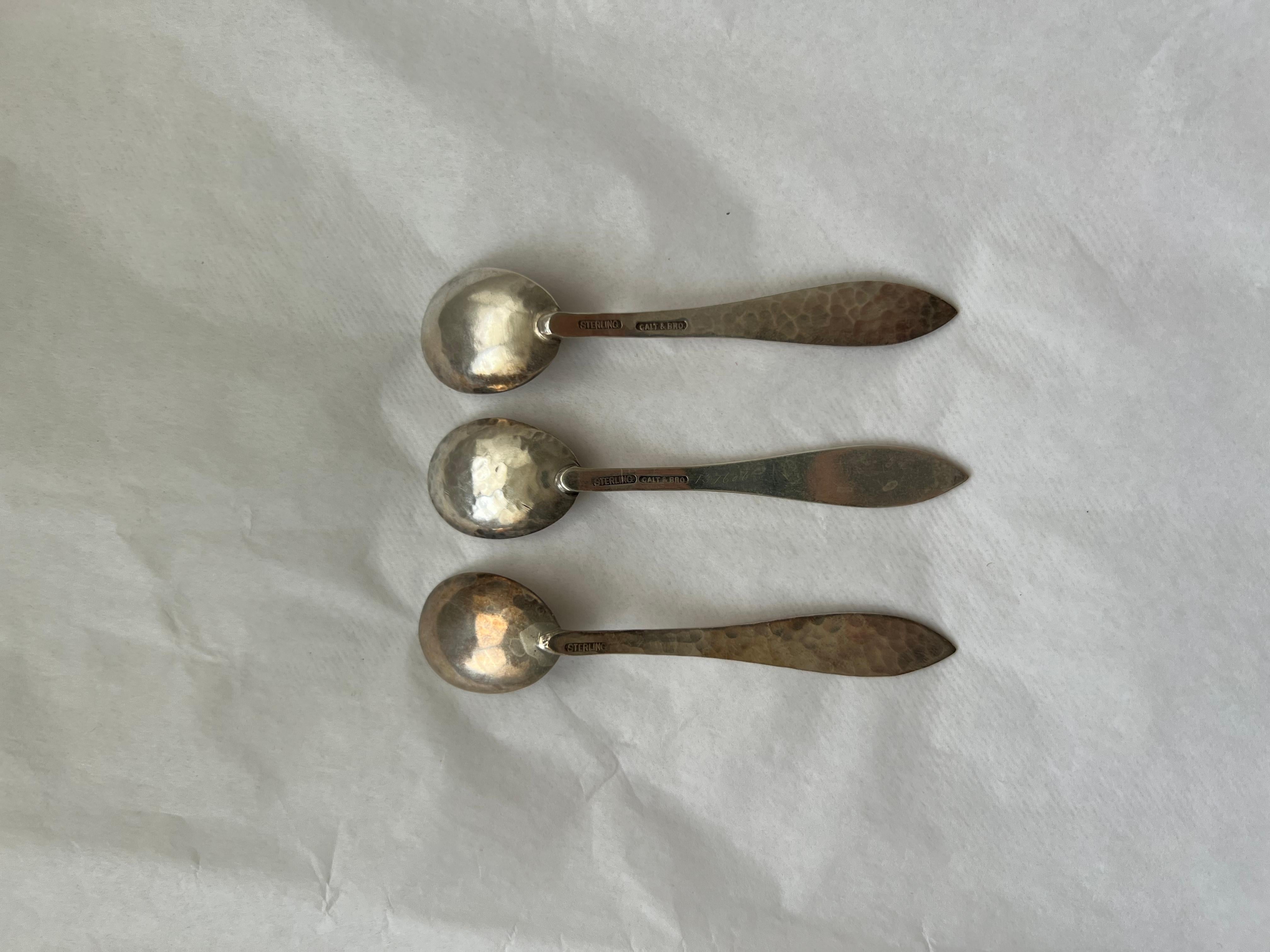 Antique Silver Tea Spoon Set Galt Vintage Estate Classic Decoration Kitchenware For Sale 1