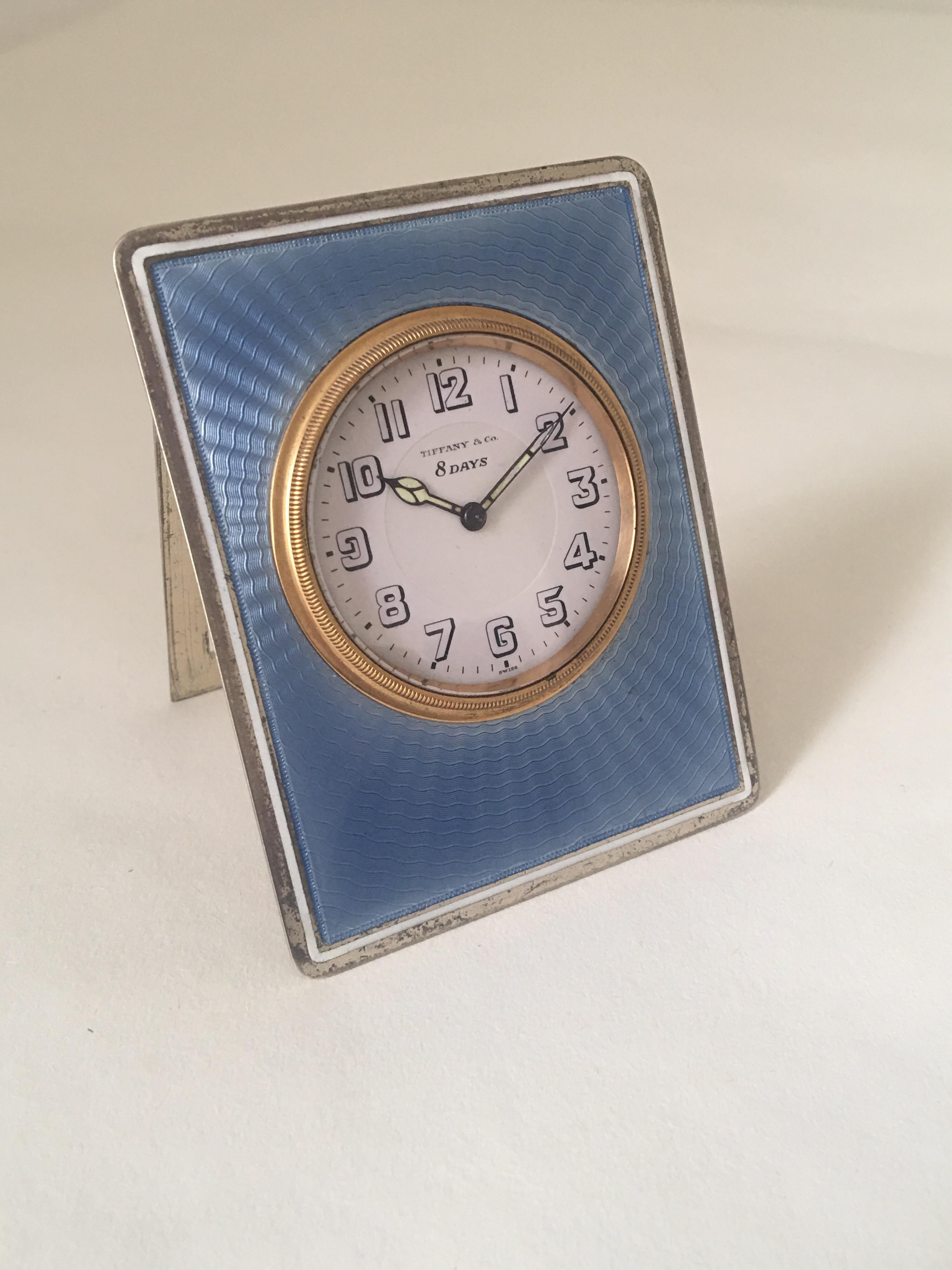 Antique Silver Tiffany & Co. Travel Clock For Sale 4