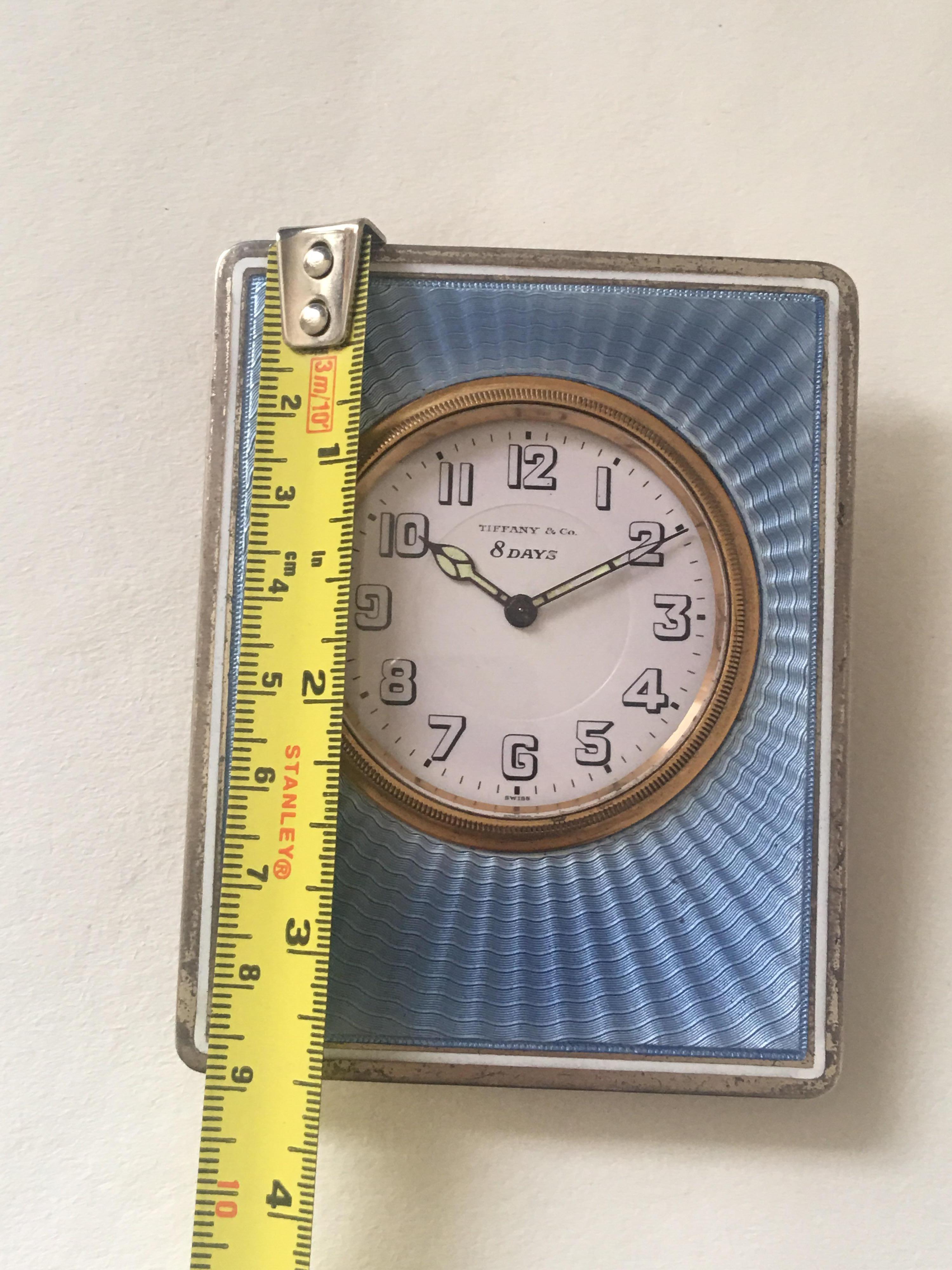 Antique Silver Tiffany & Co. Travel Clock For Sale 5