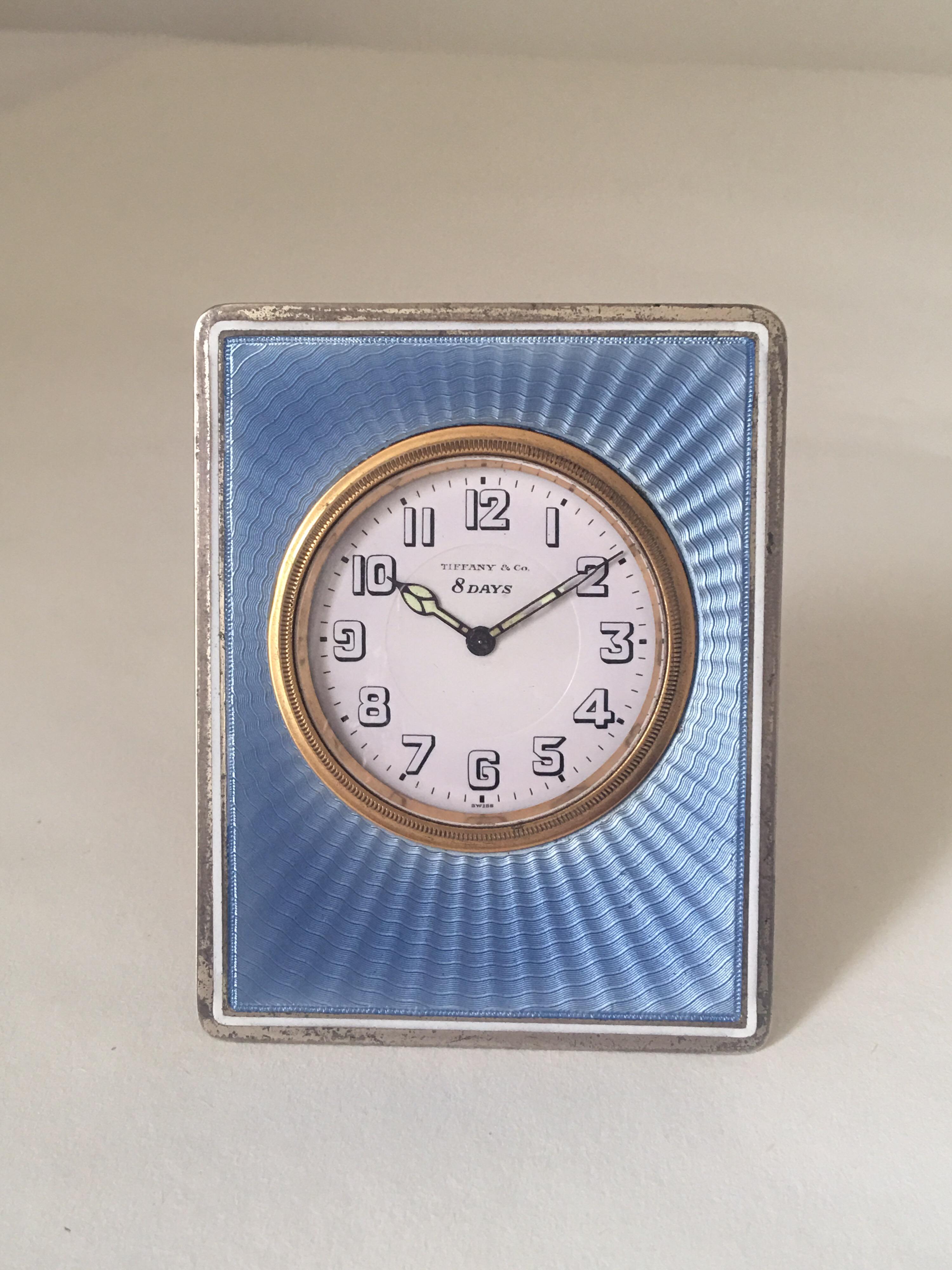 Antique Silver Tiffany & Co. Travel Clock For Sale 7