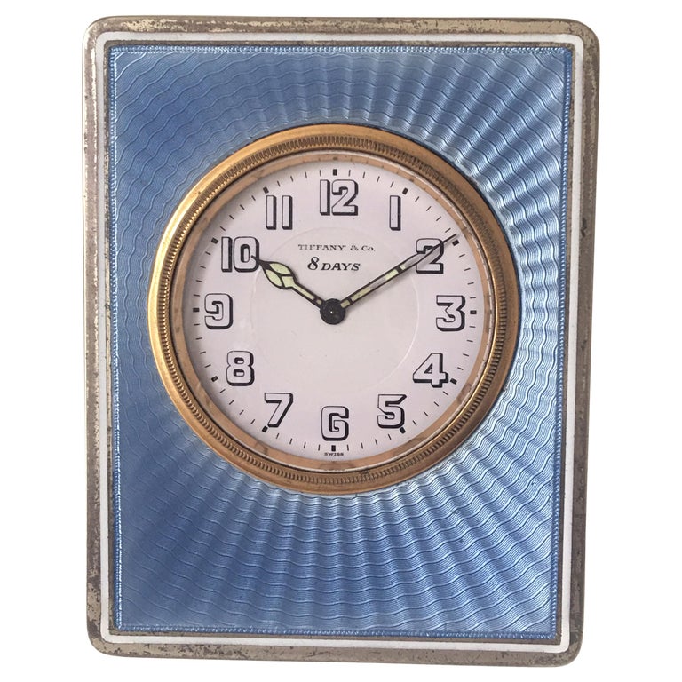 Antique Silver Tiffany and Co. Travel Clock For Sale at 1stDibs