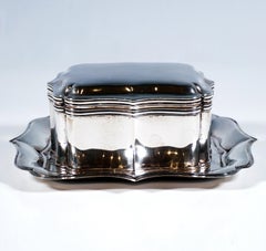 Antique Silver Tin On Presenter, by J.M. van Kempen En Zonen, Netherlands, 1872