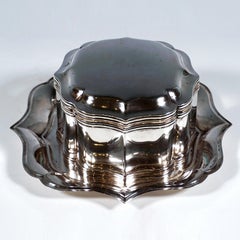 Antique Silver Tin On Presenter, by J.M. van Kempen En Zonen, Netherlands, 1872