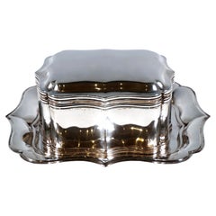 Antique Silver Tin On Presenter, by J.M. van Kempen En Zonen, Netherlands, 1872