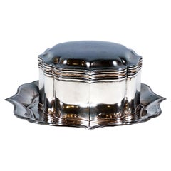 Antique Silver Tin On Presenter, by J.M. van Kempen En Zonen, Netherlands, 1872
