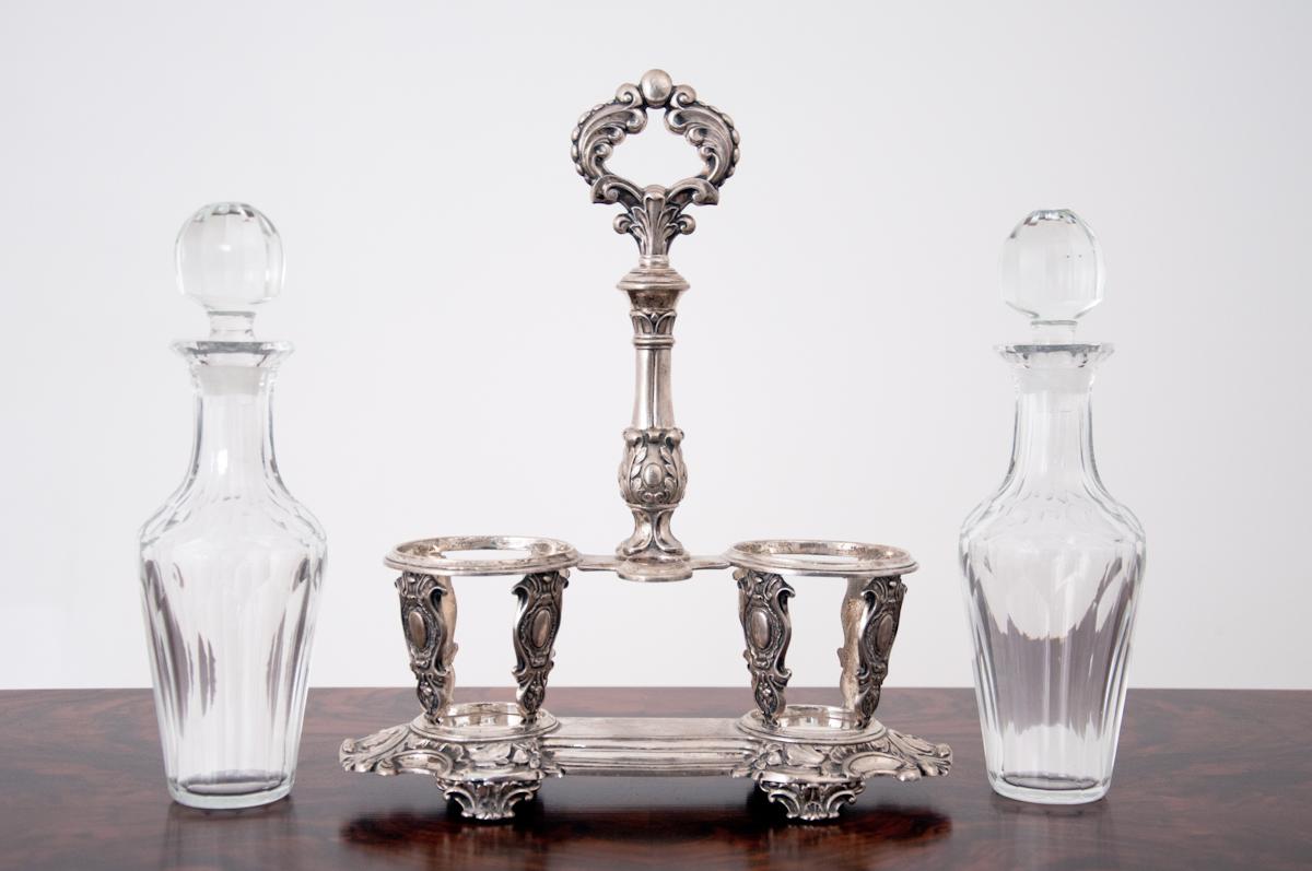 Antique silver cruet set In Excellent Condition In Chorzów, PL