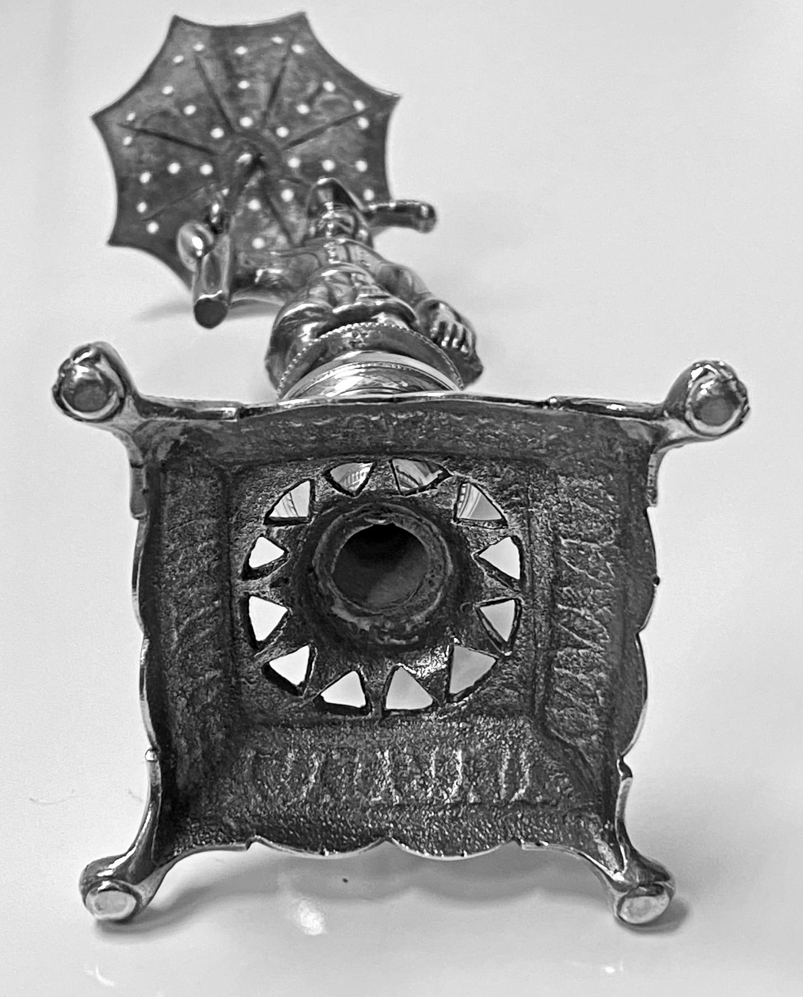 Palillero antiguo de plata, Río de Janeiro, Brasil, hacia 1850 2