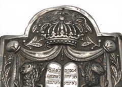 Antique Silver Torah Shield, Poland, 19th Century