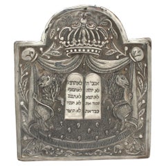 Antique Silver Torah Shield, Poland, 19th Century