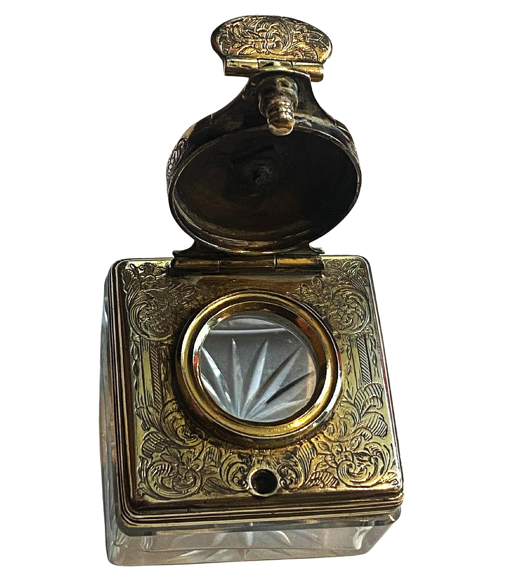 Women's or Men's Antique Silver travelling Inkwell London 1839 For Sale