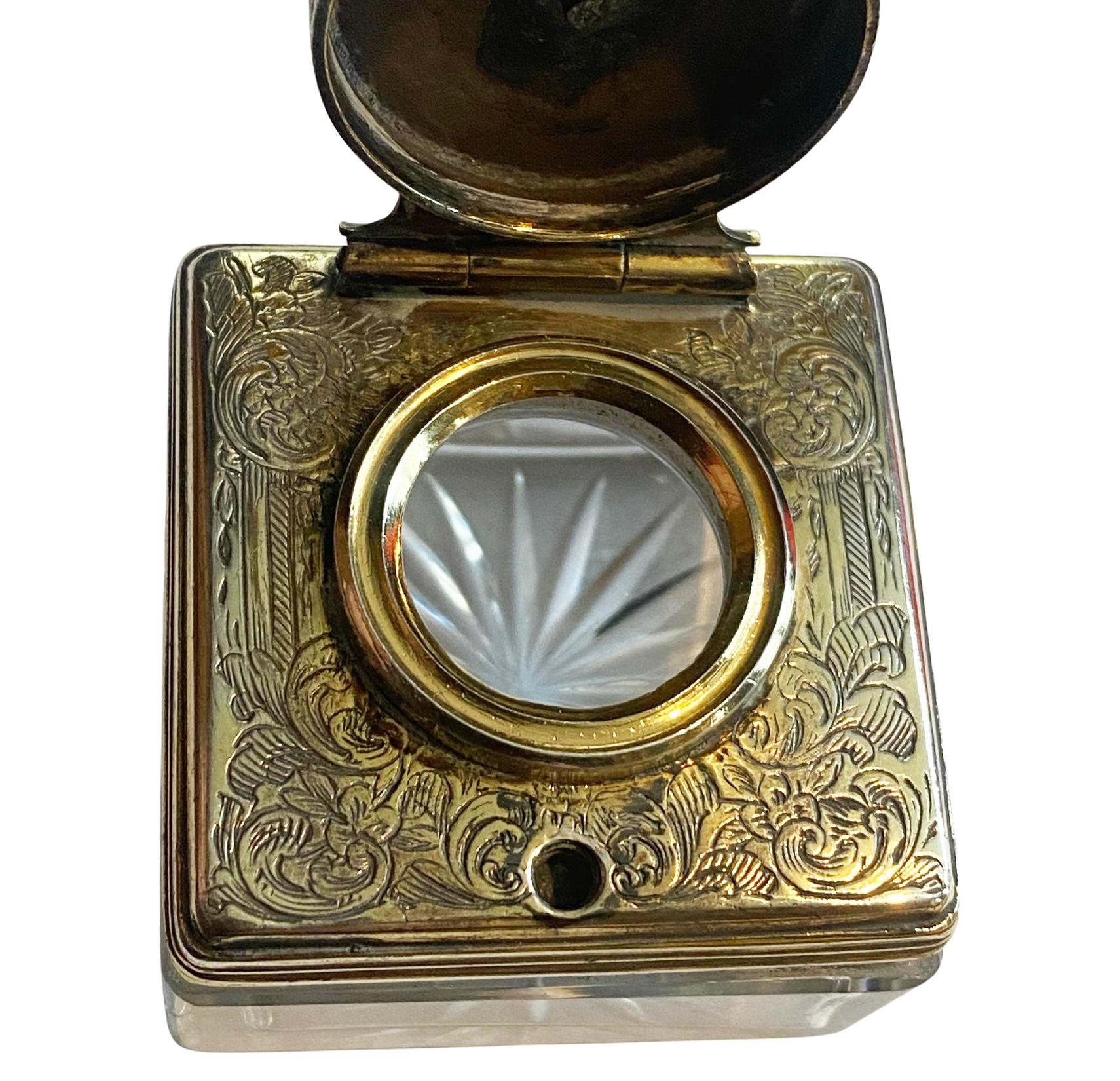 Antique Silver travelling Inkwell London 1839 For Sale 1
