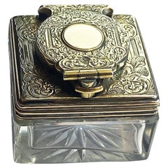 Antique Silver travelling Inkwell London 1839