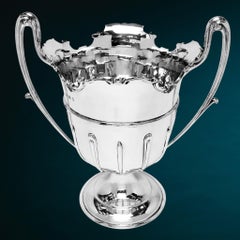 Antique Silver Two Handles Cup / Wine Cooler / Trophy England 1910