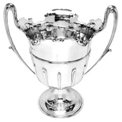 Antique Silver Two Handles Cup / Wine Cooler / Trophy England 1910