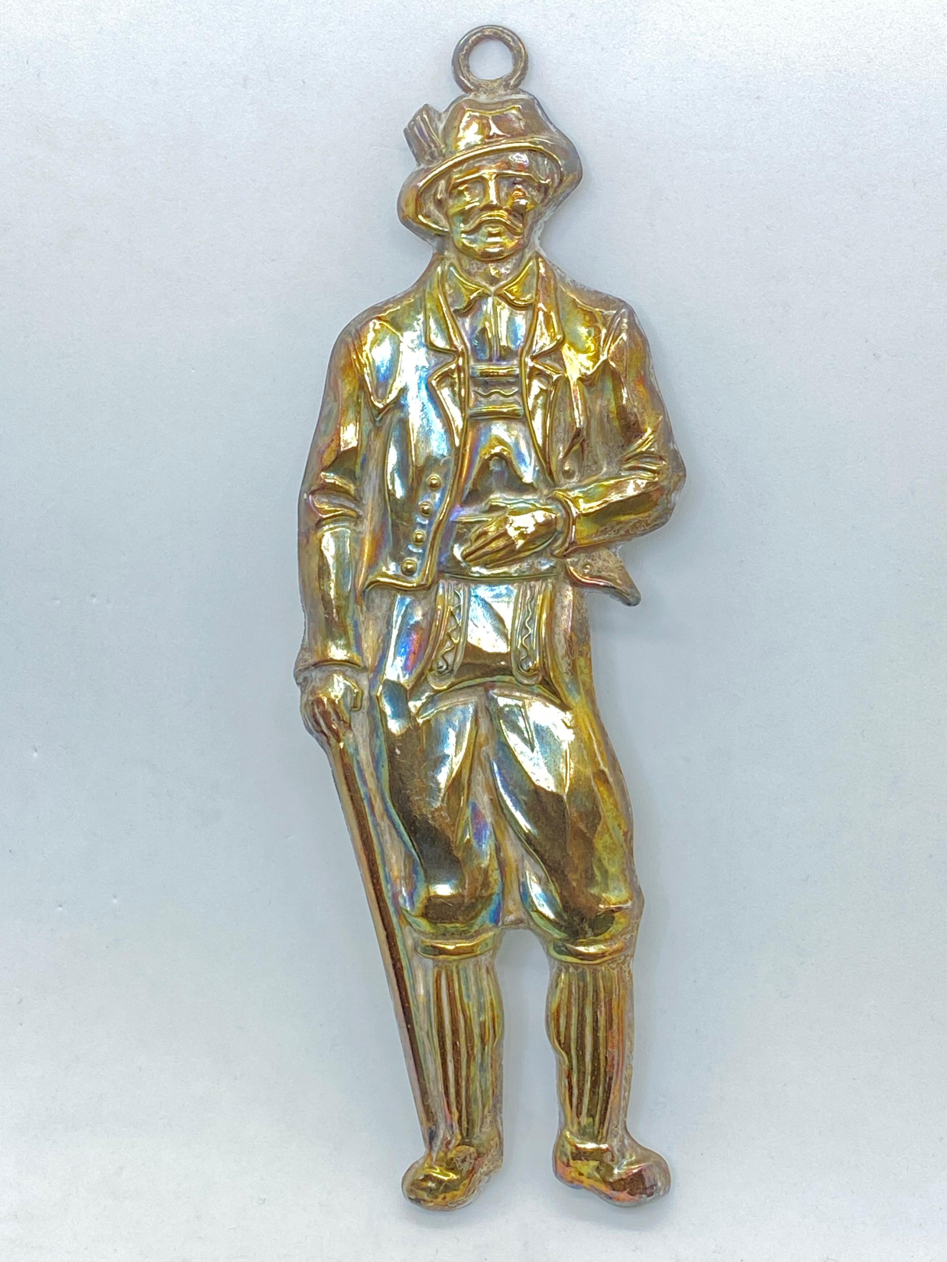 Hervorragendes Silber Tyrollean Mountain Man Ex Voto, antiker europäischer 1910er Jahre (Art nouveau) im Angebot