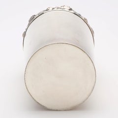 Antike Silbervase, europäische Art-Déco-Deko-Deko-Tasse mit Blumenanhänger, Vase mit Anhänger