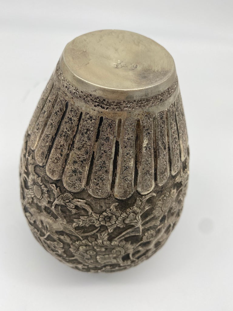 Antique 7.5 '' High Silver Vase For Sale at 1stDibs