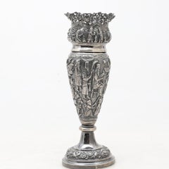 Jarrón antiguo de plata, Copa decorativa tradicional persa Jarrón Achamedian Qajar