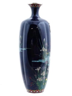 Antico vaso a filo d'argento Meijie Japanese Cloisonne Enamel Ota Kichisaburo School