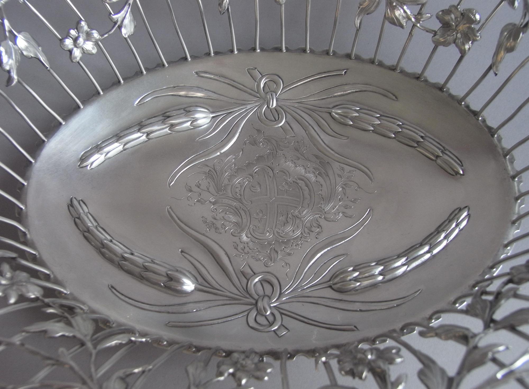 Antigua cesta de pan de alambre de plata de John Henry Vere & William Lutwyche, 1764 Inglés en venta