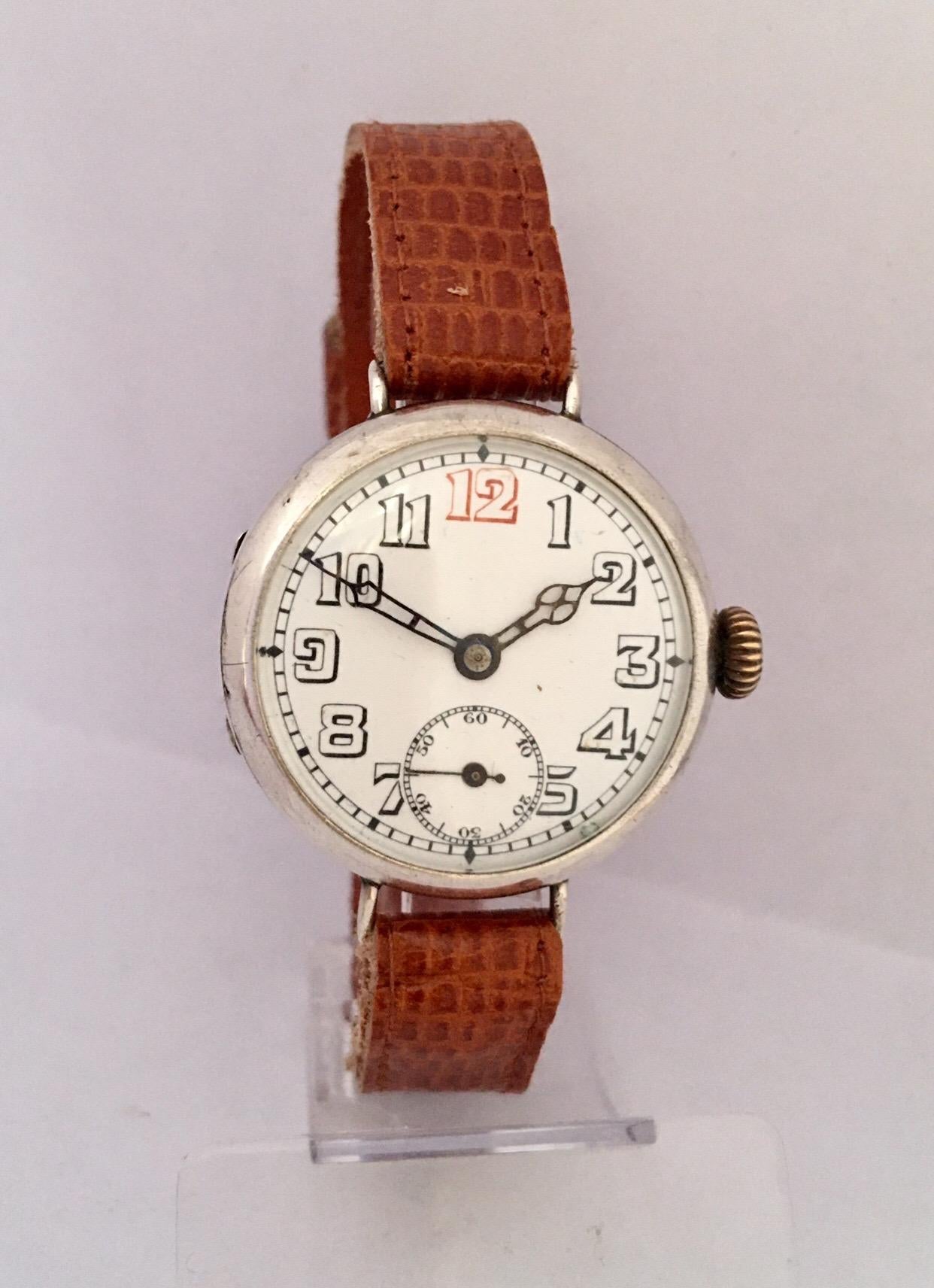 Women's or Men's Antique Silver WW1 Period Mechanical Gentlemen’s Trench Watch