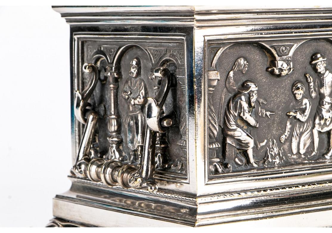 Renaissance Antique Silvered Bronze Casque in Medieval Style