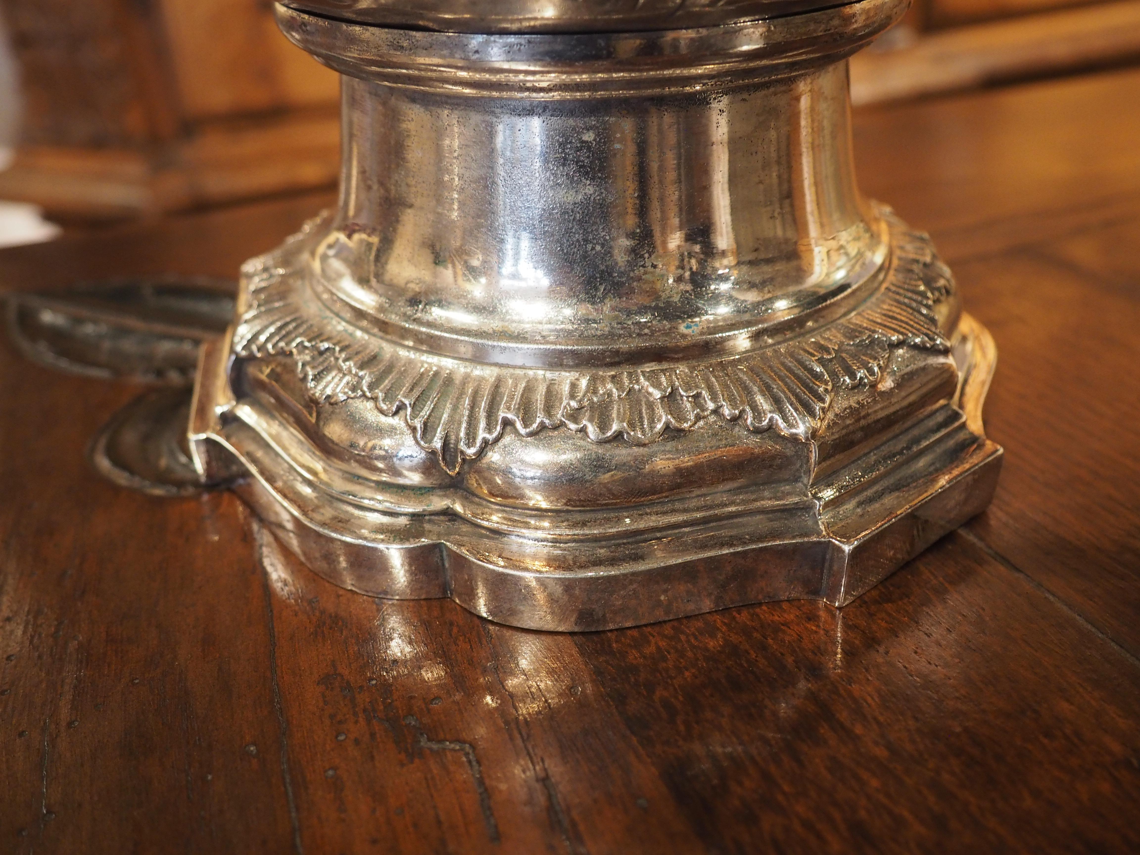 Antique Silvered Bronze Pitcher from France, Circa 1890 For Sale 8