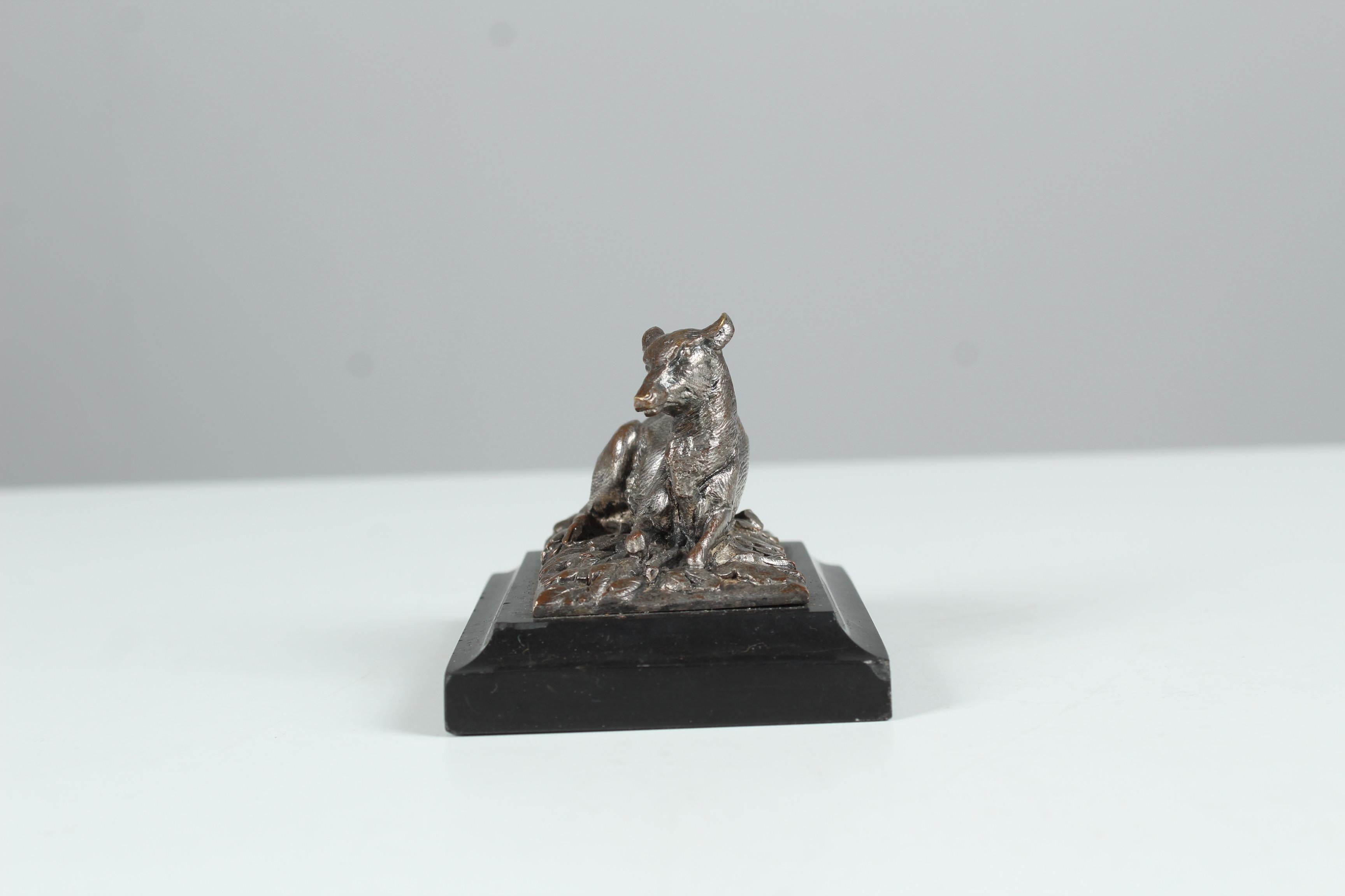 19th Century Antique Silvered Deer Sculpture, France, 1880s For Sale