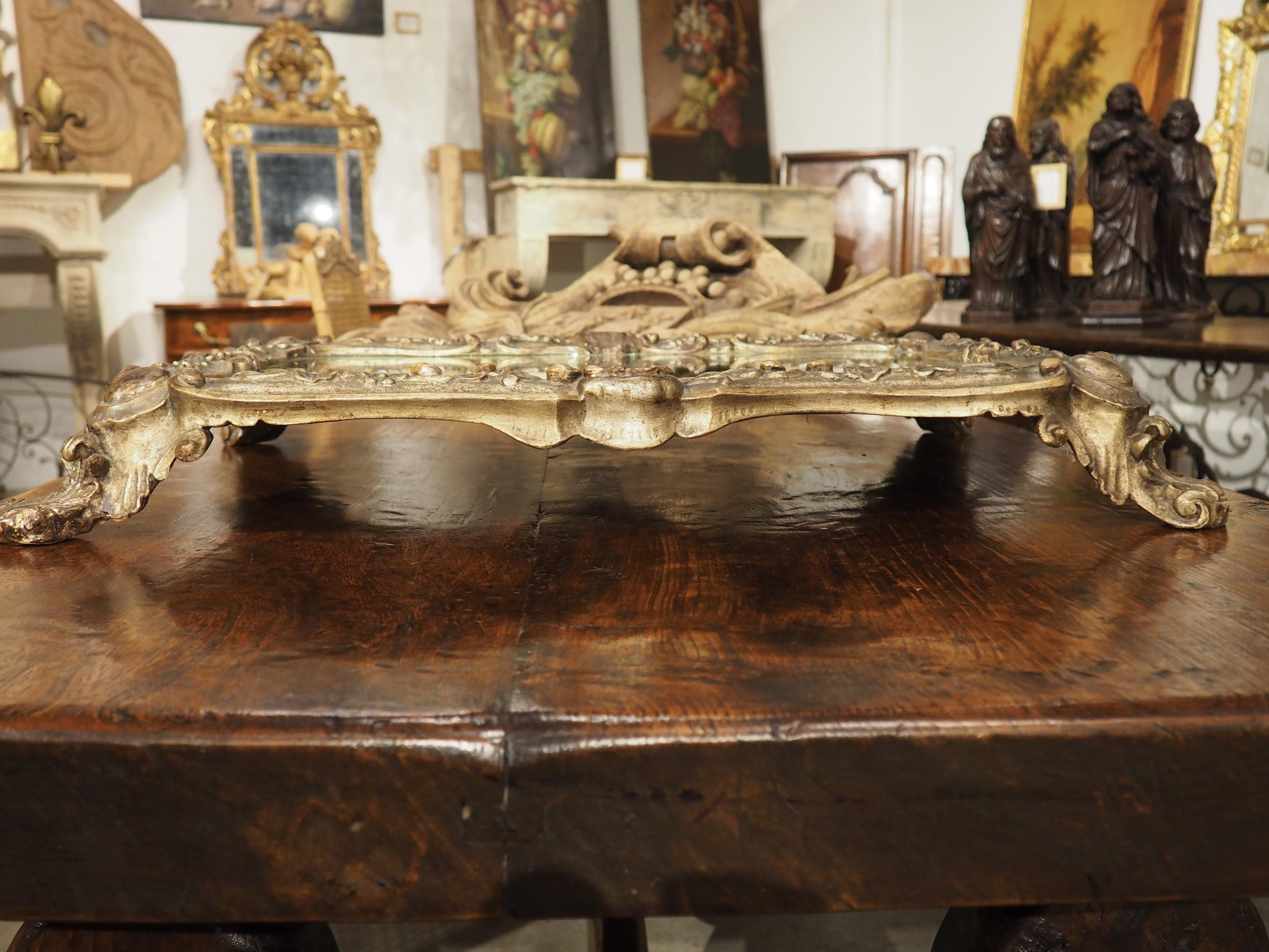 Antique Silvered Wooden and Mirrored Surtout de Table from Italy, Circa 1900 3
