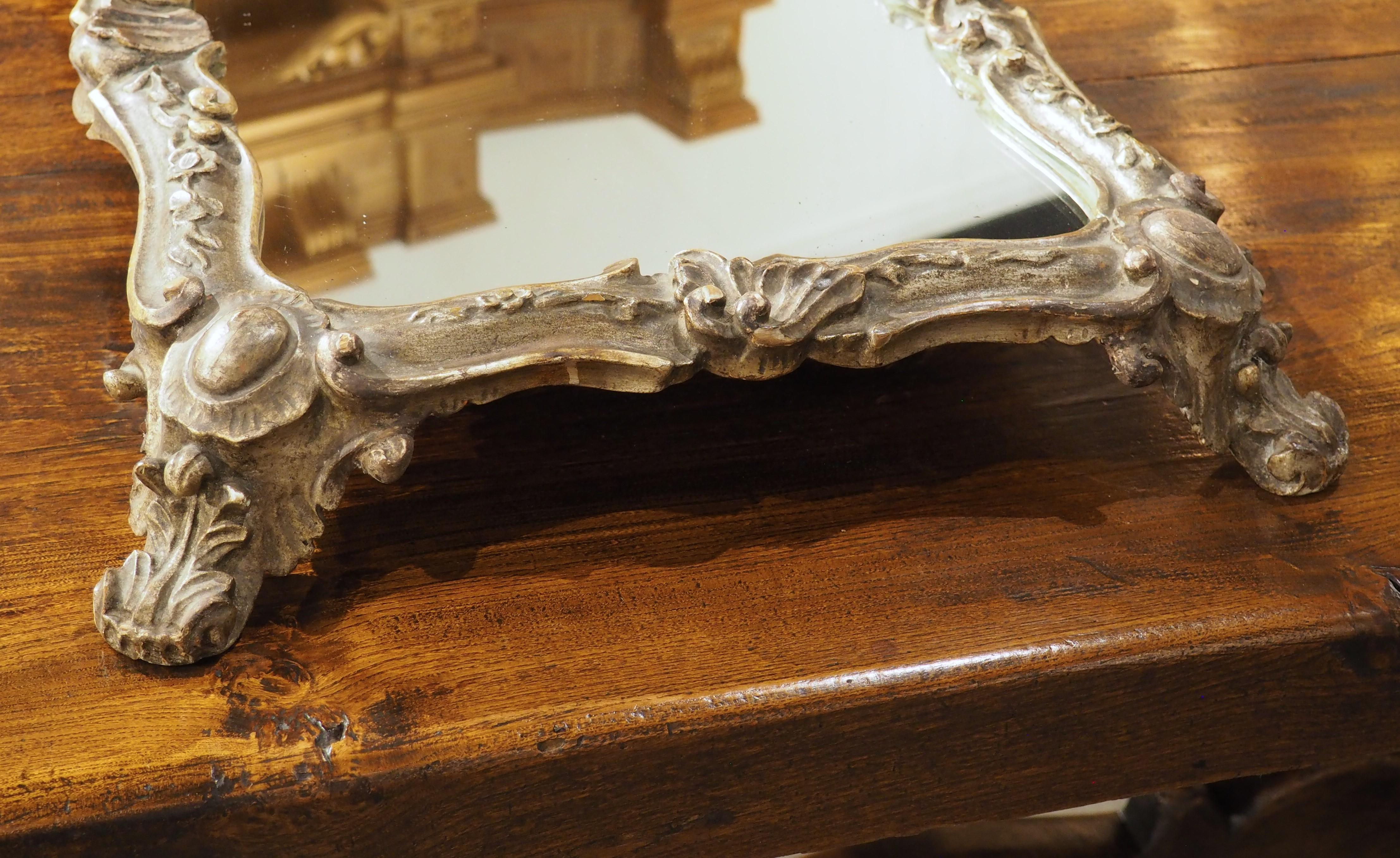 Antique Silvered Wooden and Mirrored Surtout de Table from Italy, Circa 1900 4