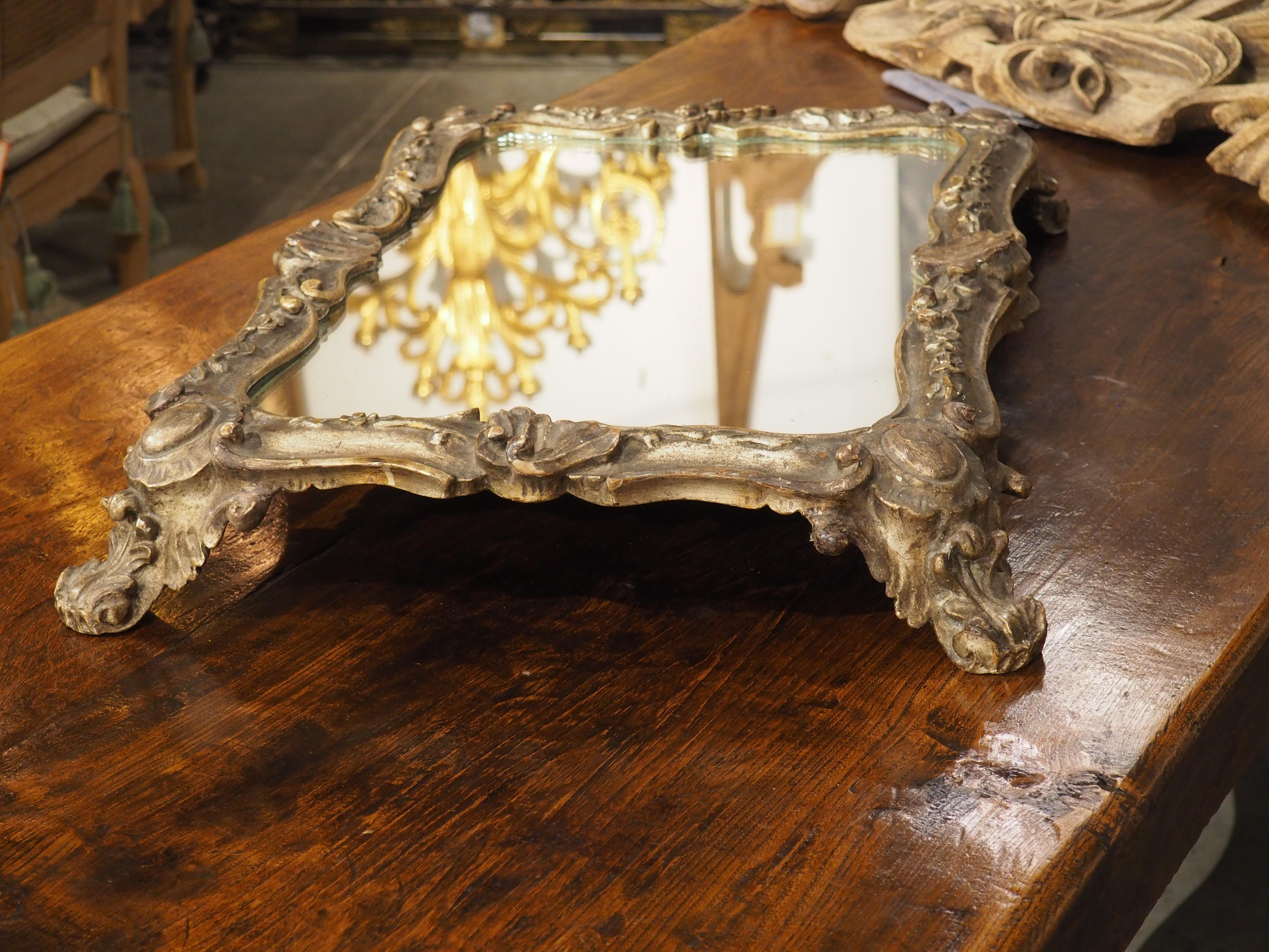 Antique Silvered Wooden and Mirrored Surtout de Table from Italy, Circa 1900 5