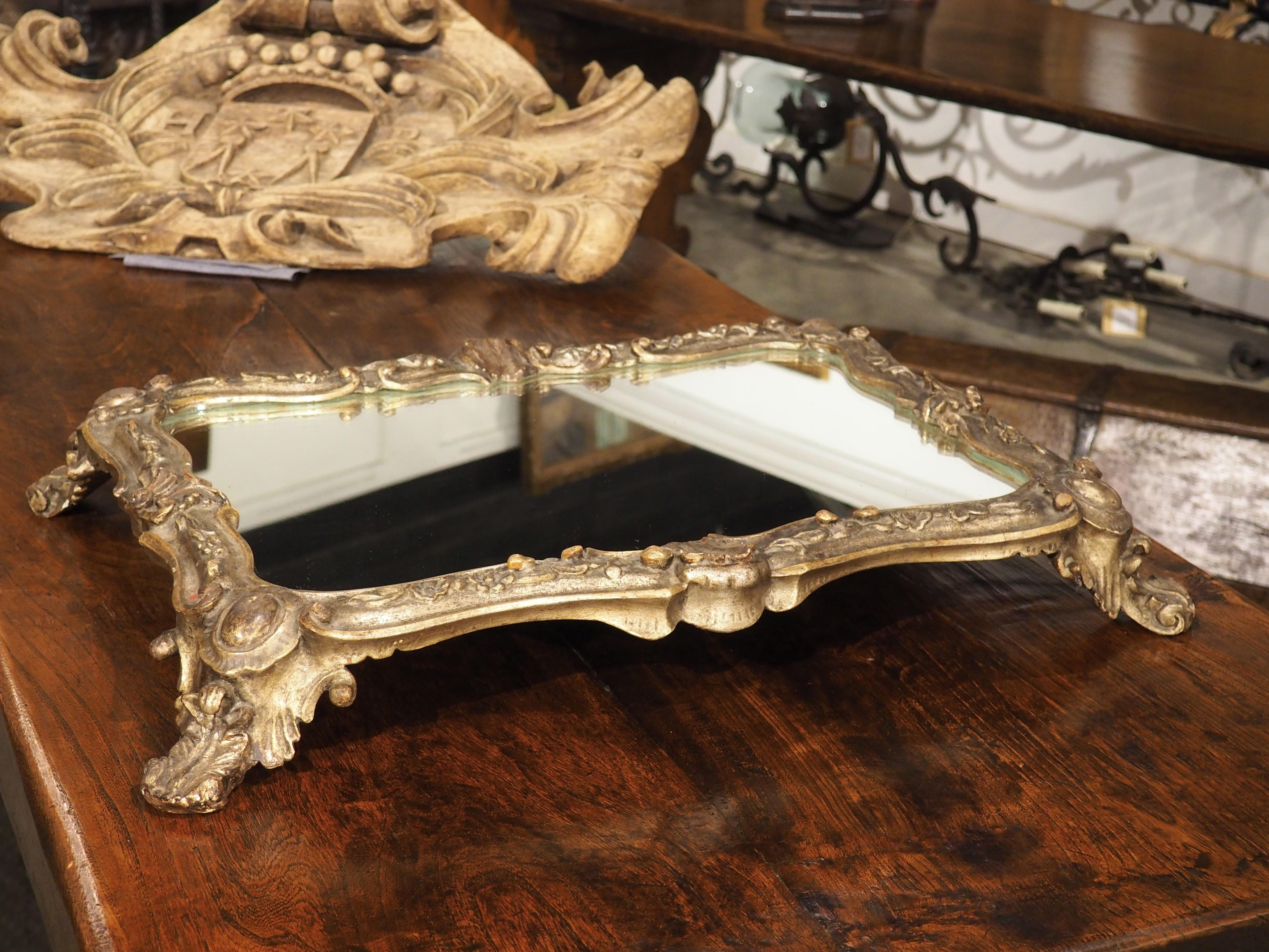 Antique Silvered Wooden and Mirrored Surtout de Table from Italy, Circa 1900 9