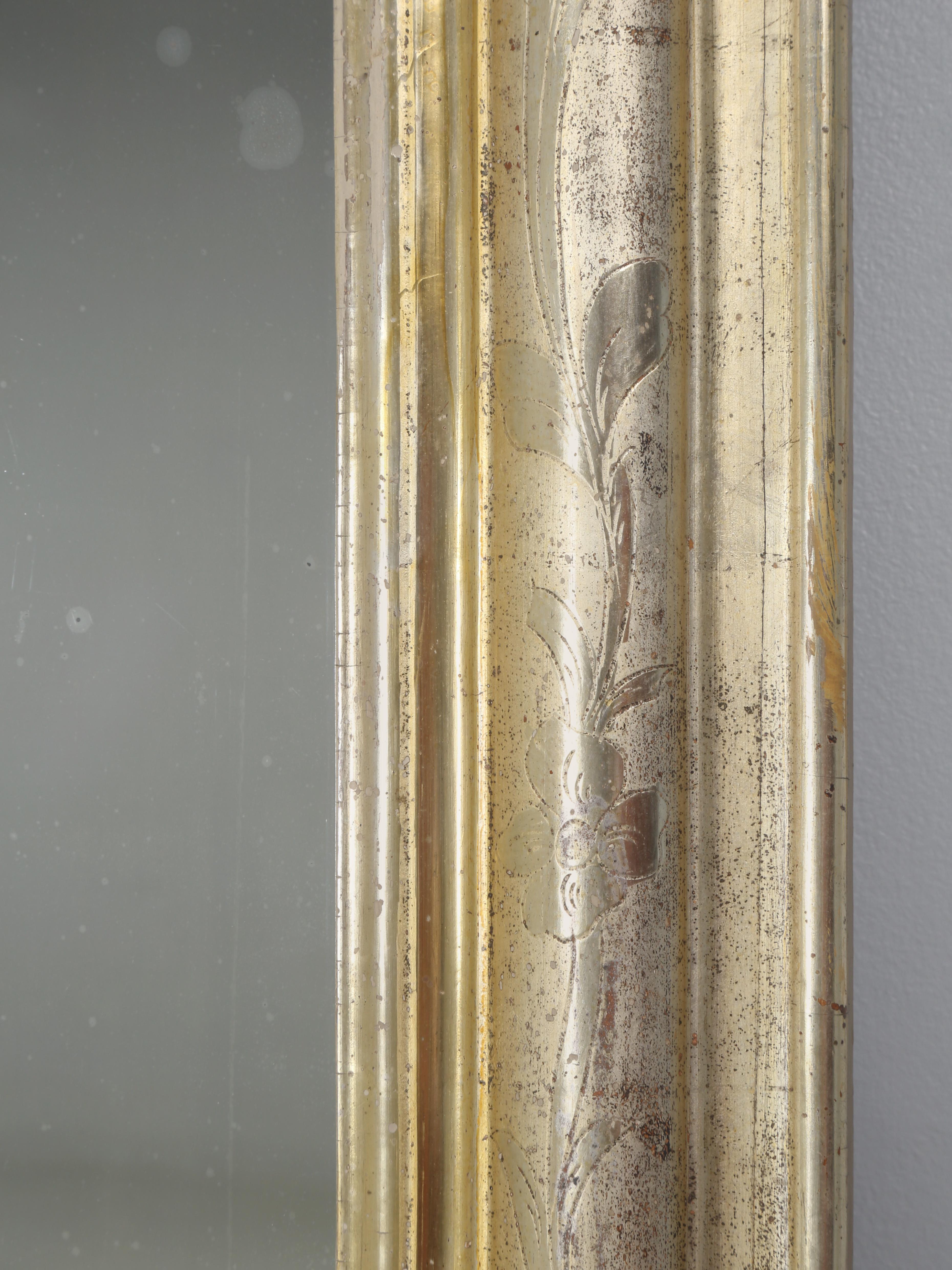 Antiguo Espejo Louis Philippe Todo Original con Cristal Azucarado c1800's Fines del siglo XIX en venta