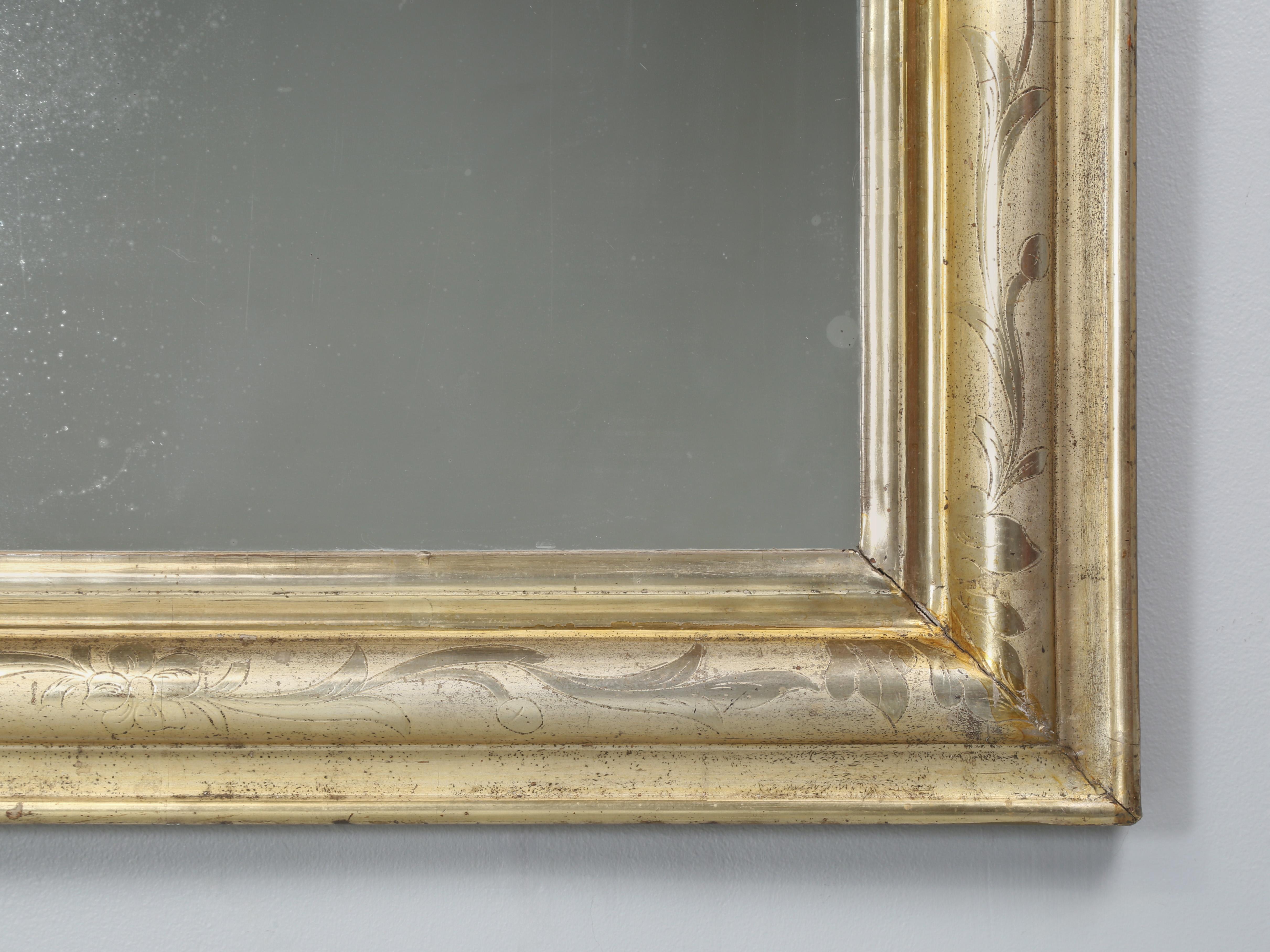Antiguo Espejo Louis Philippe Todo Original con Cristal Azucarado c1800's Vidrio de mercurio en venta