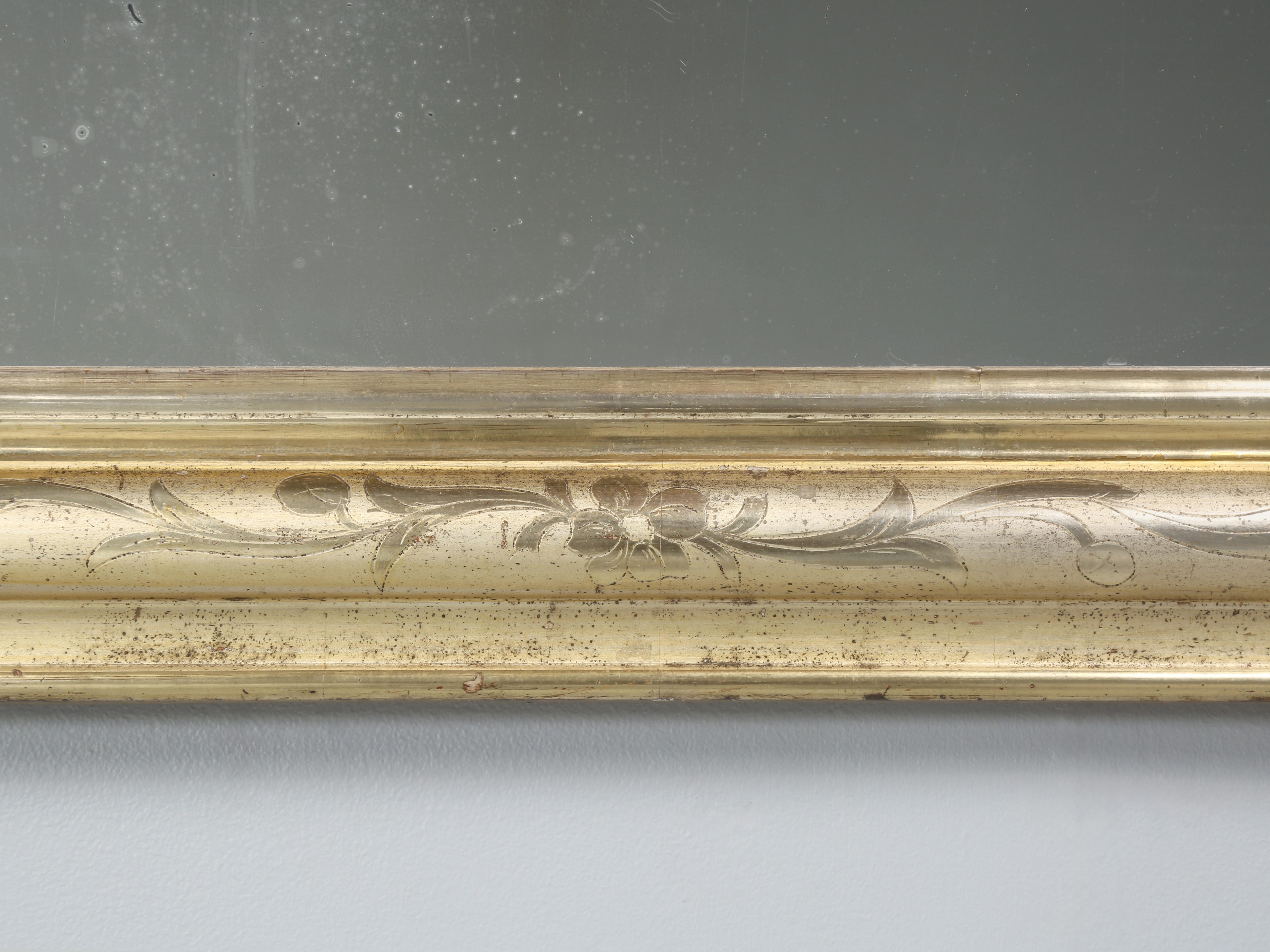 Antiguo Espejo Louis Philippe Todo Original con Cristal Azucarado c1800's en venta 1