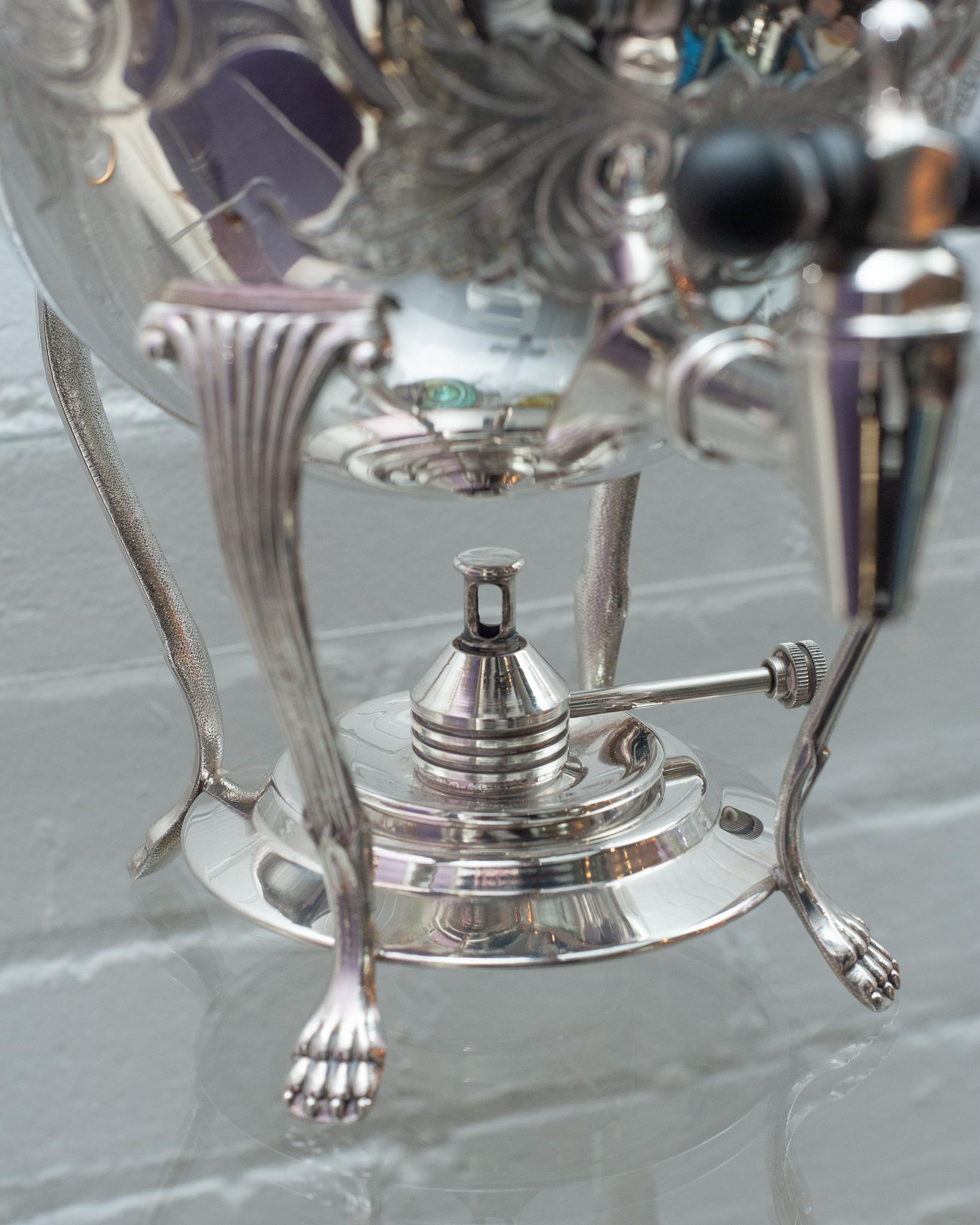 20th Century Antique Silverplate Samovar / Drink Cask For Sale