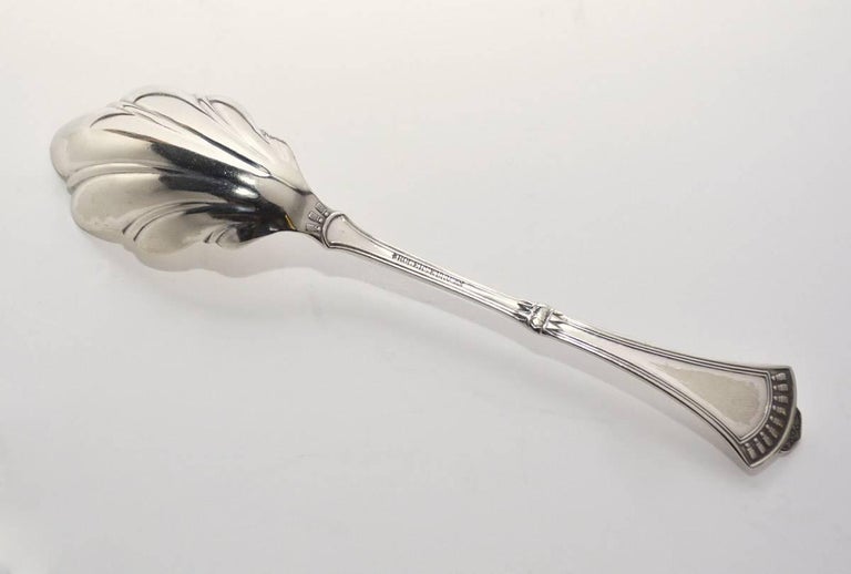 Late Victorian Antique Silver Plated Sugar Spoon For Sale